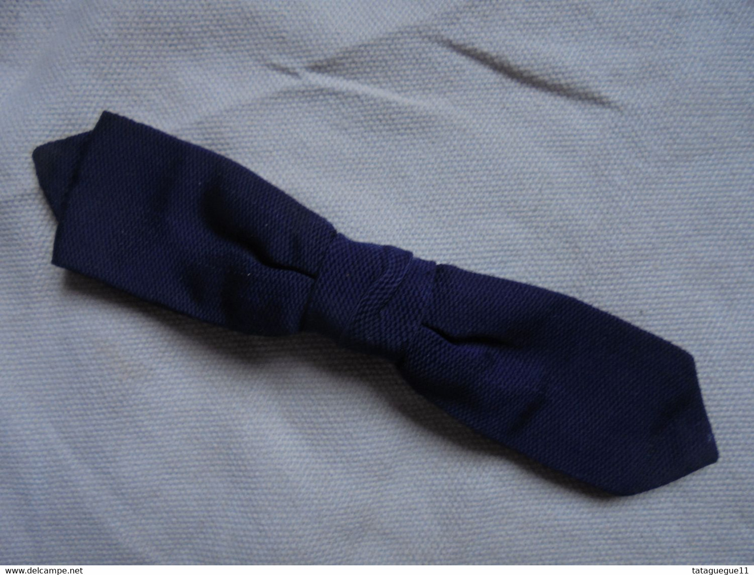 Ancien - Noeud papillon bleu marine - Pince col de chemise Années 50