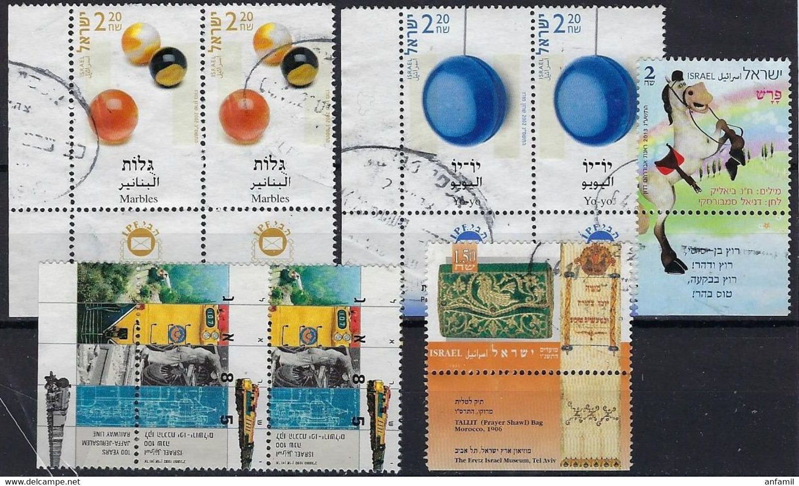 Israel, Selection Of 8 Used Stamps A - Oblitérés (avec Tabs)