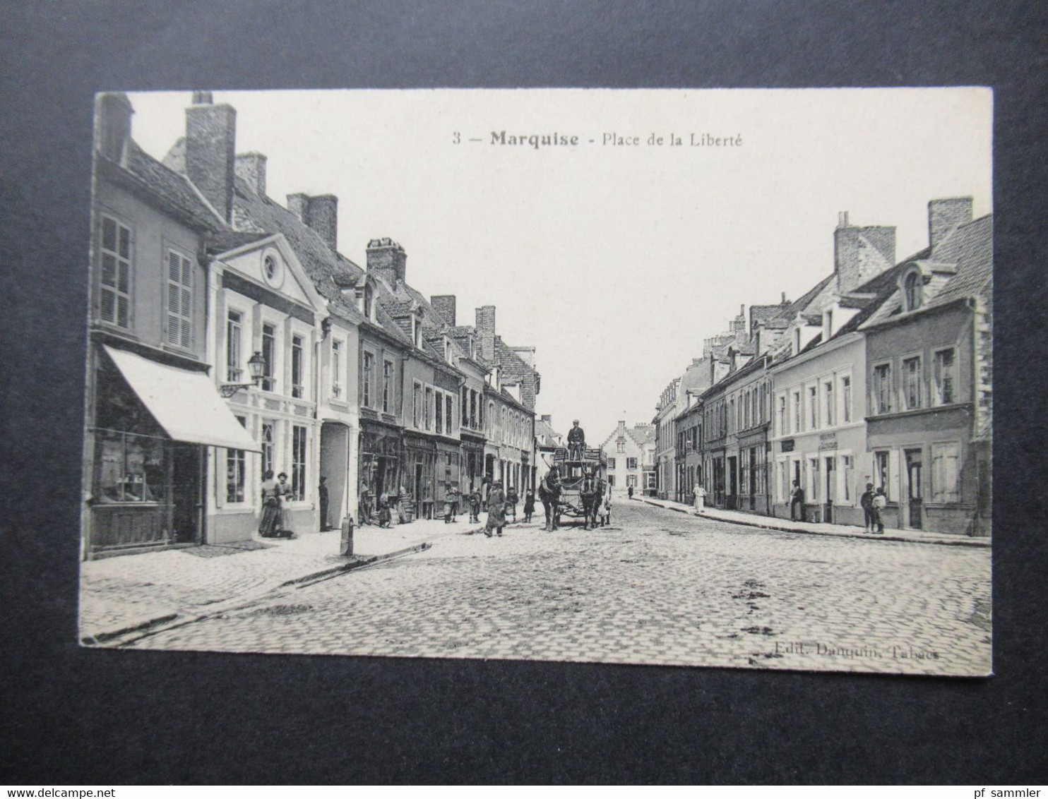 Frankreich AK Um 1910 Marquise Place De La Liberte Mit Pferdekutsche Editeur Danquin Tabacs - Marquise