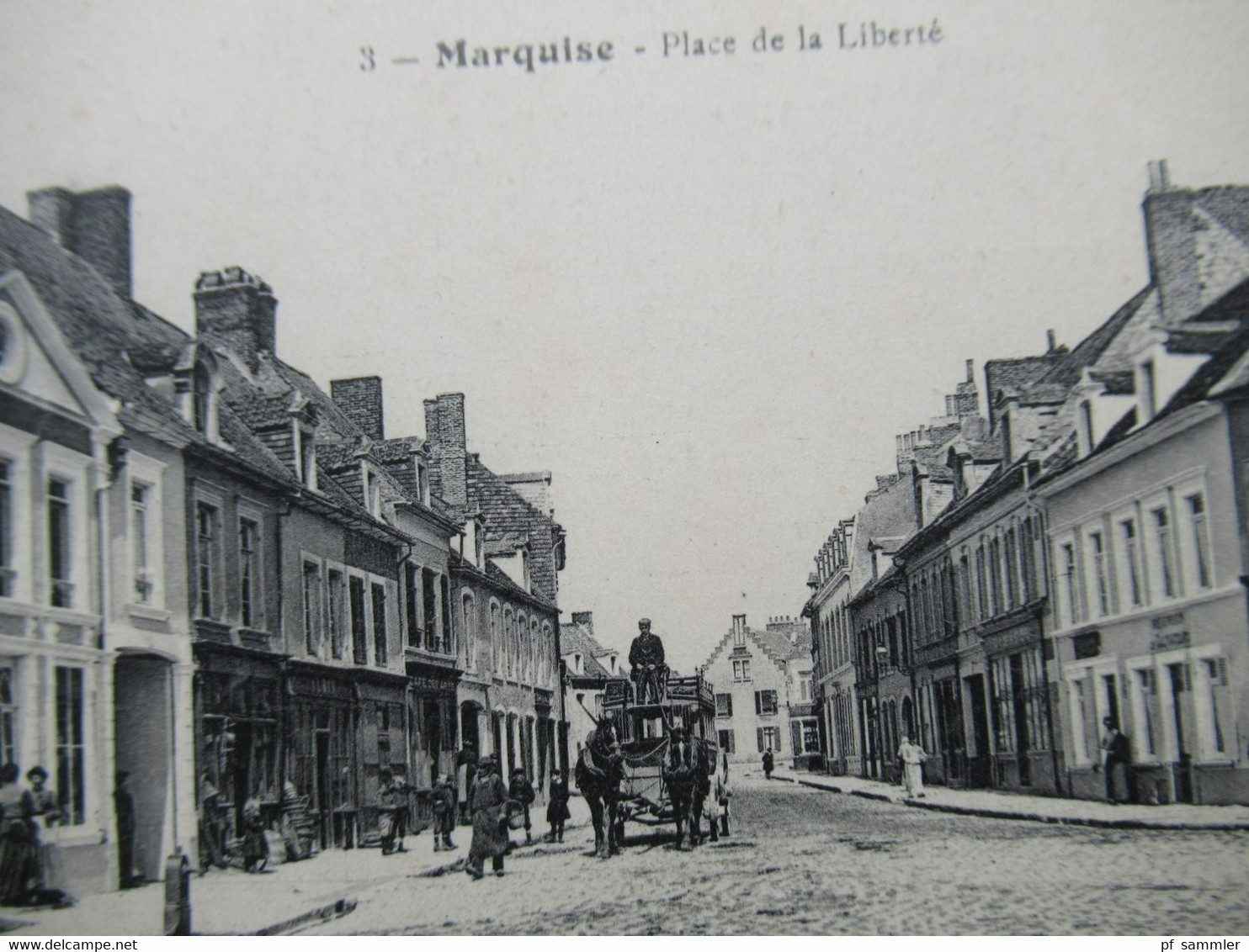 Frankreich AK Um 1910 Marquise Place De La Liberte Mit Pferdekutsche Editeur Danquin Tabacs - Marquise