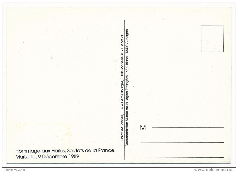 France => Carte Maximum => Hommage Aux Harkis - Oblitération Marseille 1989 - 1980-1989