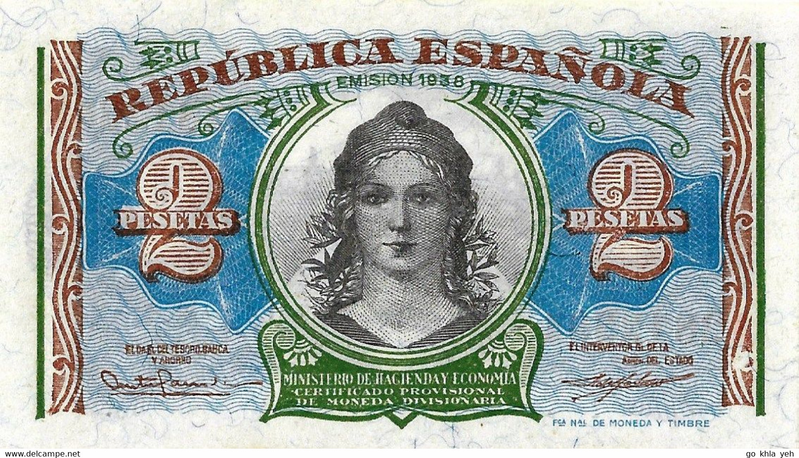 ESPAGNE 1938 2 Peseta - P.95  Neuf UNC - 1-2 Peseten