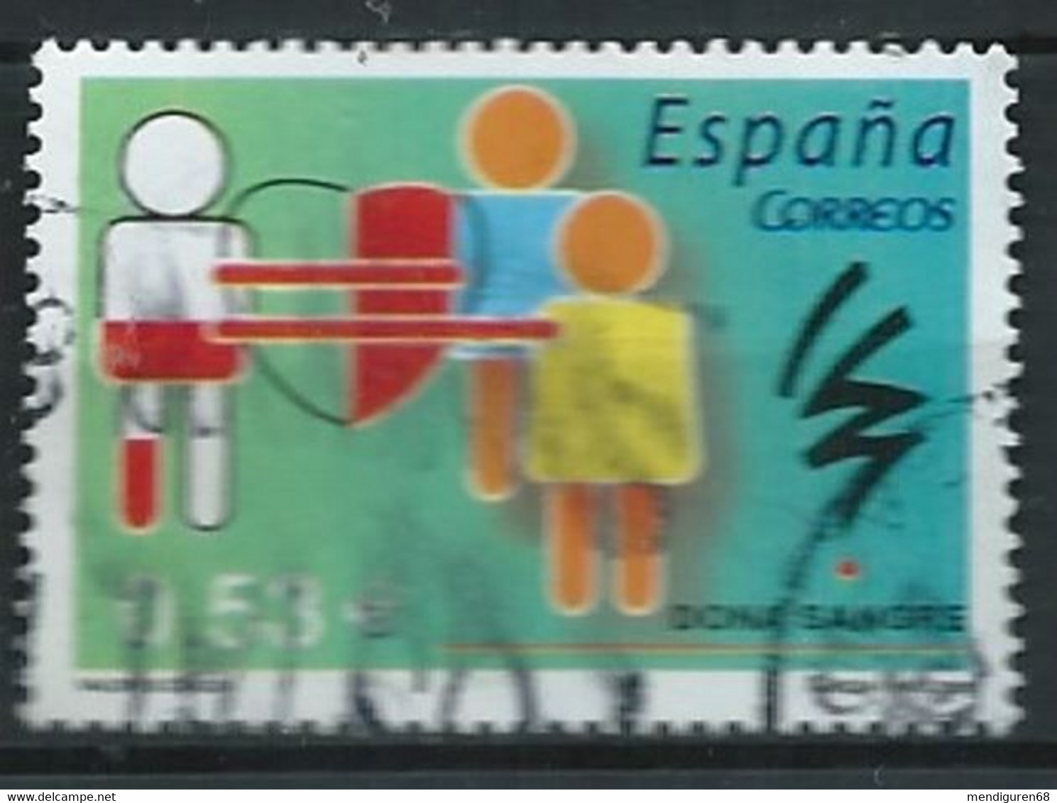 ESPAGNE SPANIEN SPAIN ESPAÑA 2001 BLOOD DONATION DONACIÓN DE SANGRE USED ED 4151 YT 3728 MI 4026 SG 4098 SC 3346 - Used Stamps