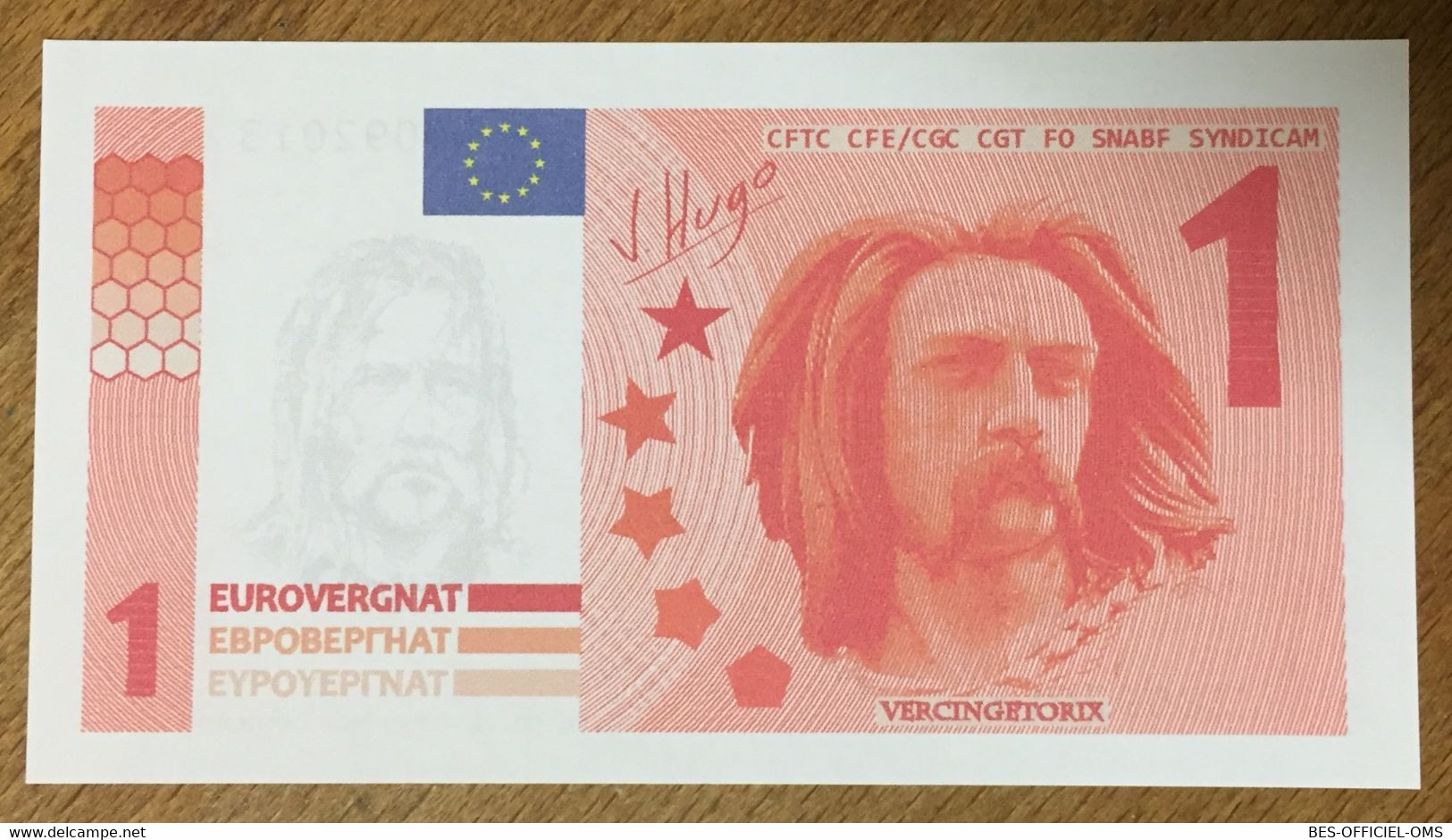 BILLET 1 EURO VERGNAT SOUVENIR VERCINGETORIX 2013 EURO SCHEIN PAPER MONEY BANKNOTE PAPER LOCAL CURRENCY - Essais Privés / Non-officiels