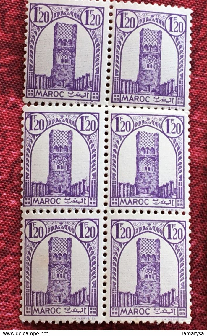 Lot Timbres (ex-colonies & Protectorats) Maroc (1891-1956) Neufs*-☛-☛blocs De 6 & 5+oblitérés Voir Verso- - Blokken & Velletjes