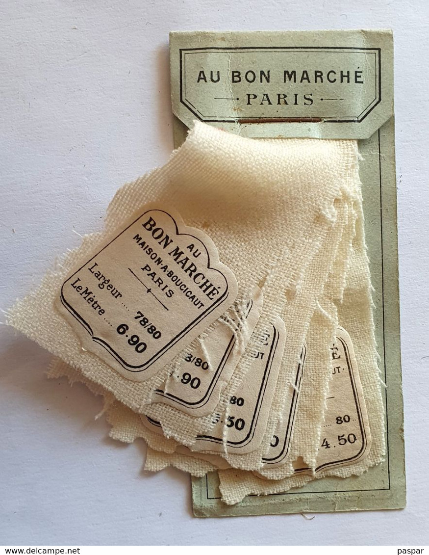 Ancien Echantillon De Tissu Au Bon Marché Maison A. Boucicaut Paris - Kant En Stoffen