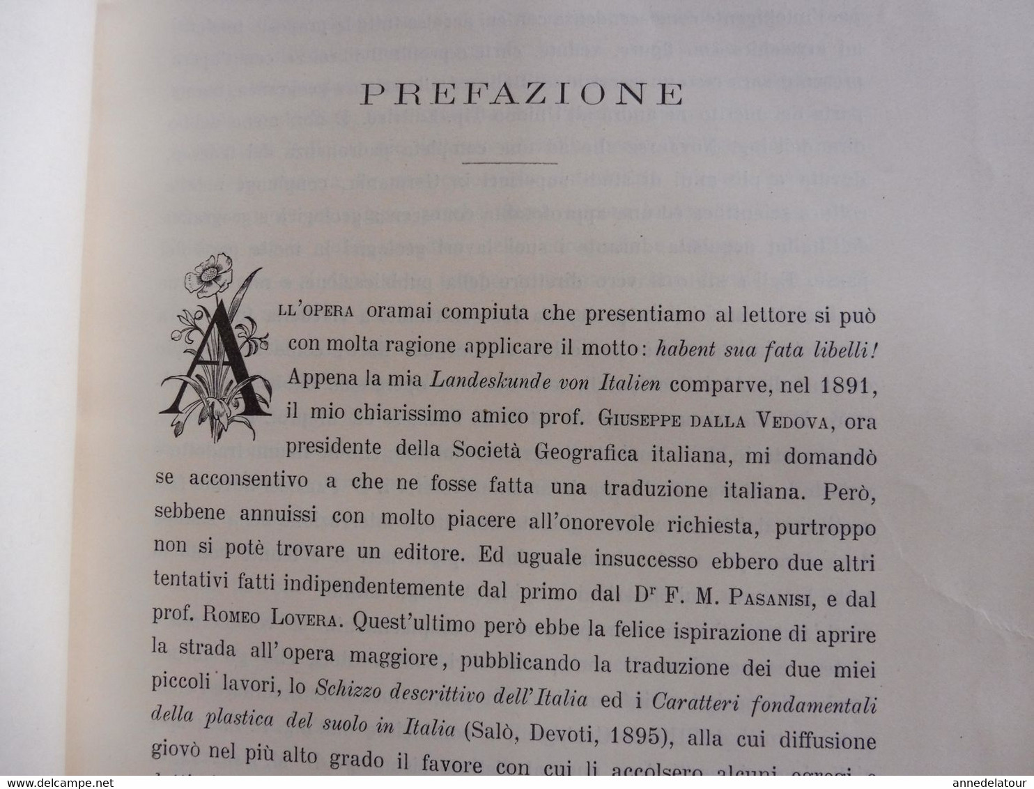 1902  STORIA NATURALE - LA PENISOLA ITALIANA (Prof. Teobaldo Fischer)- Con 60 figure intercalate nel test e 29 Tavole...