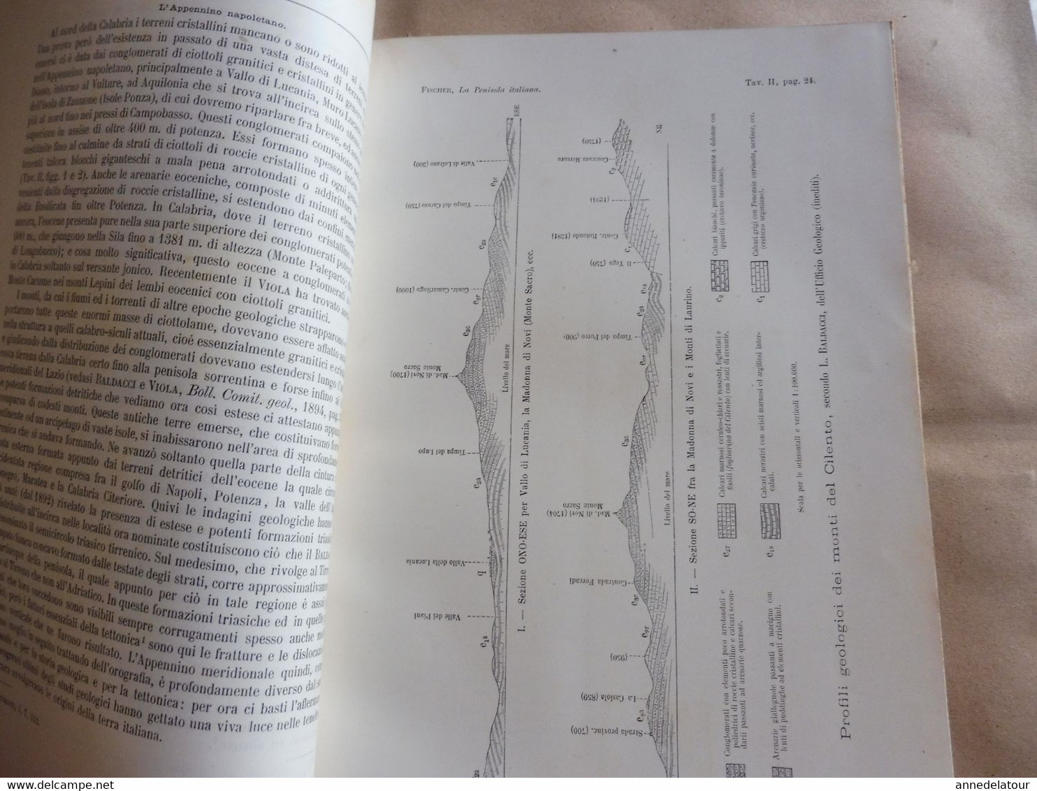 1902  STORIA NATURALE - LA PENISOLA ITALIANA (Prof. Teobaldo Fischer)- Con 60 figure intercalate nel test e 29 Tavole...