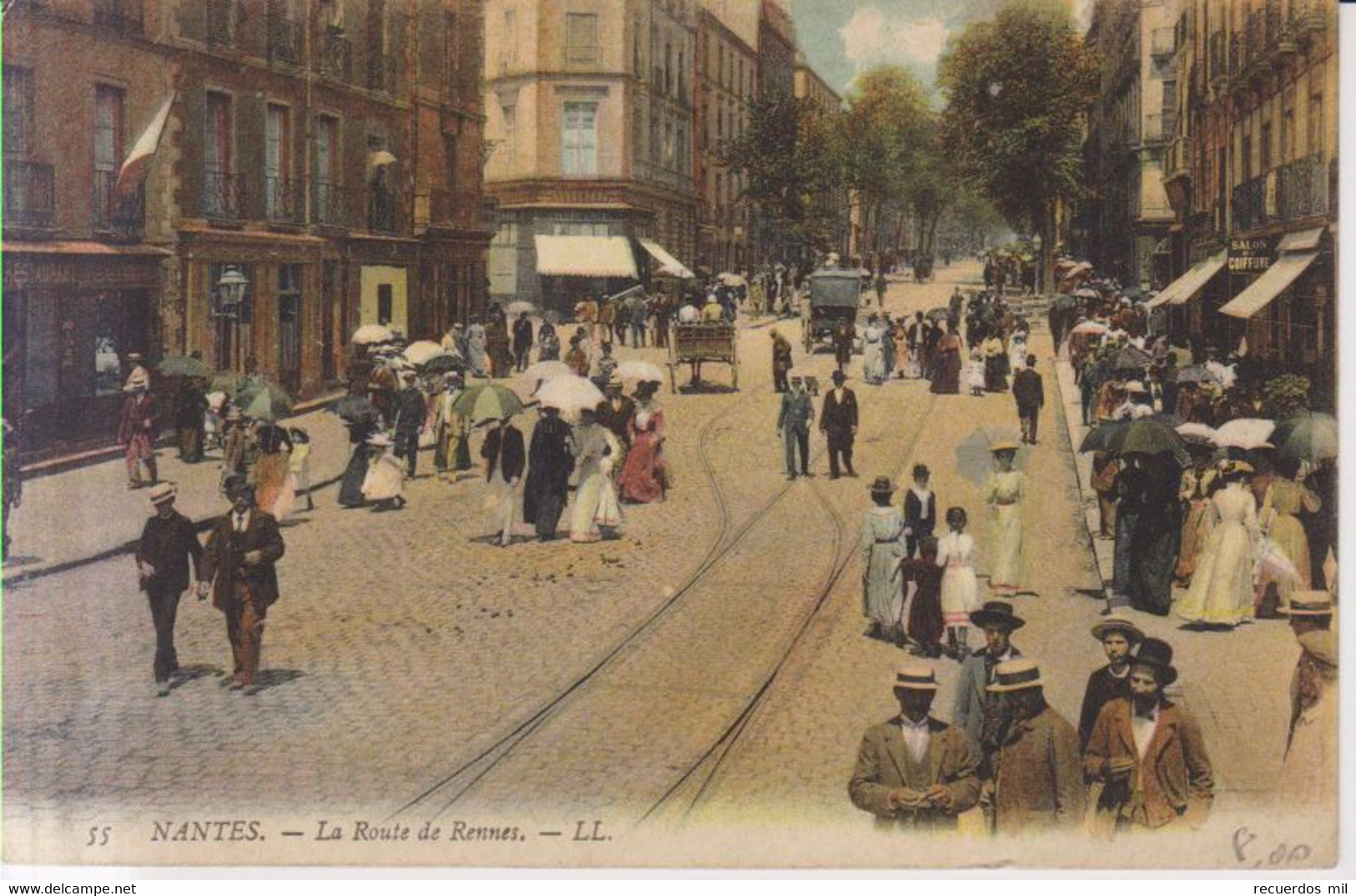 Nantes La Route De Rennes Carte Postale Animee   1911 - Nantes