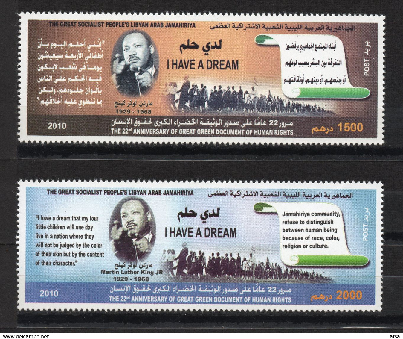 LIBYA 2010- Martin Luther King (Human Rights) - Martin Luther King