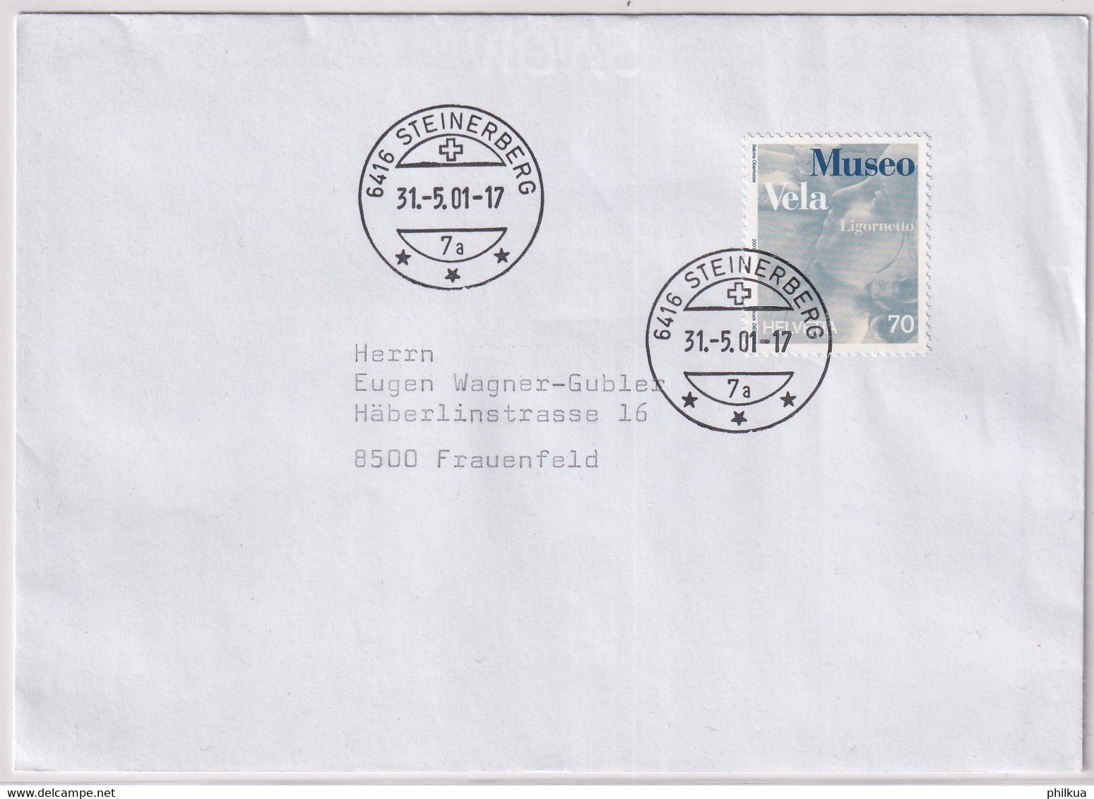 1023 Auf Brief Mit Letzttagstempel Poststelle STEINERBERG (SZ) - Brieven En Documenten