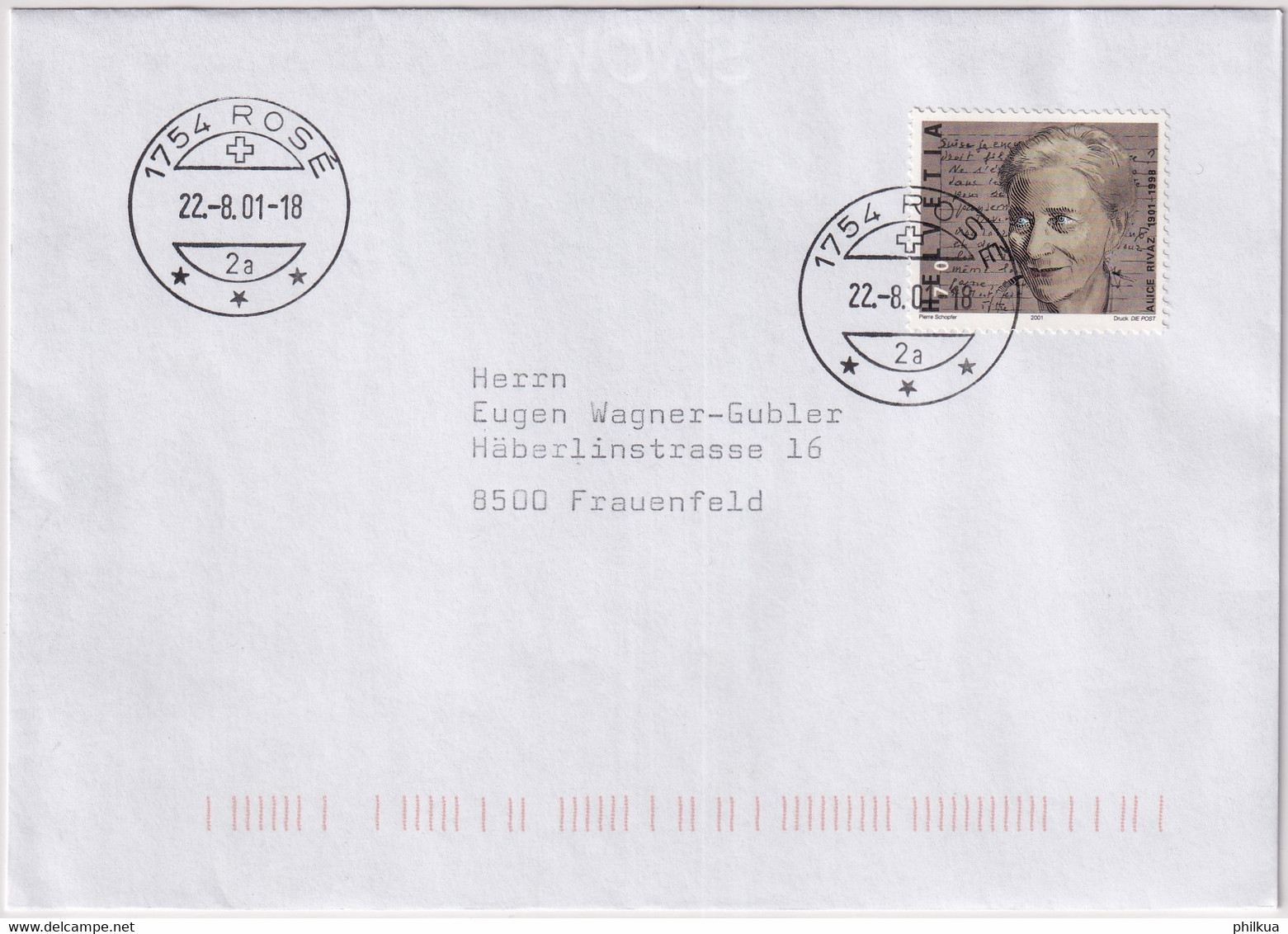 1015 Auf Brief Mit Letzttagstempel Poststelle ROSÉ (FR) - Lettres & Documents