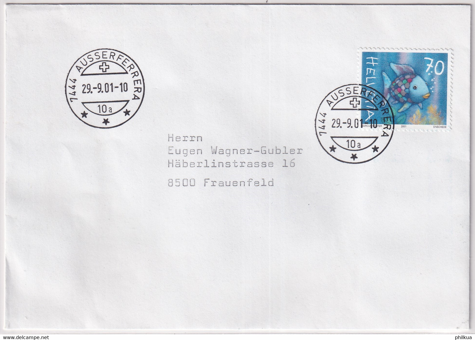 1027 Auf Brief Mit Letzttagstempel Poststelle AUSSERFERRERA (GR) - Lettres & Documents