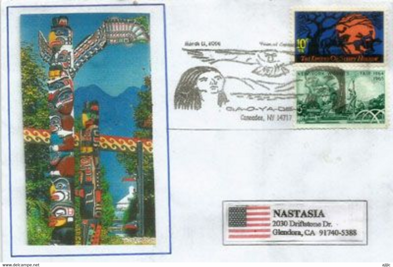 USA. Tribu Seneca (Iroquois Nation) Enveloppe Souvenir De Caneadea. Etat De New-York - American Indians