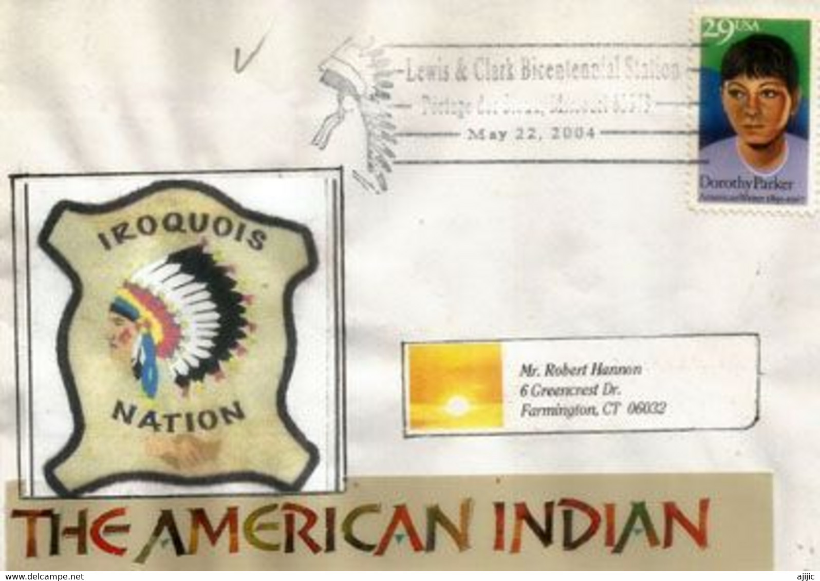 USA.The American Indian (Iroquois Nation) Missouri (Lewis & Clark Expedition Bicentennial)   Letter 2004 - Indiens D'Amérique