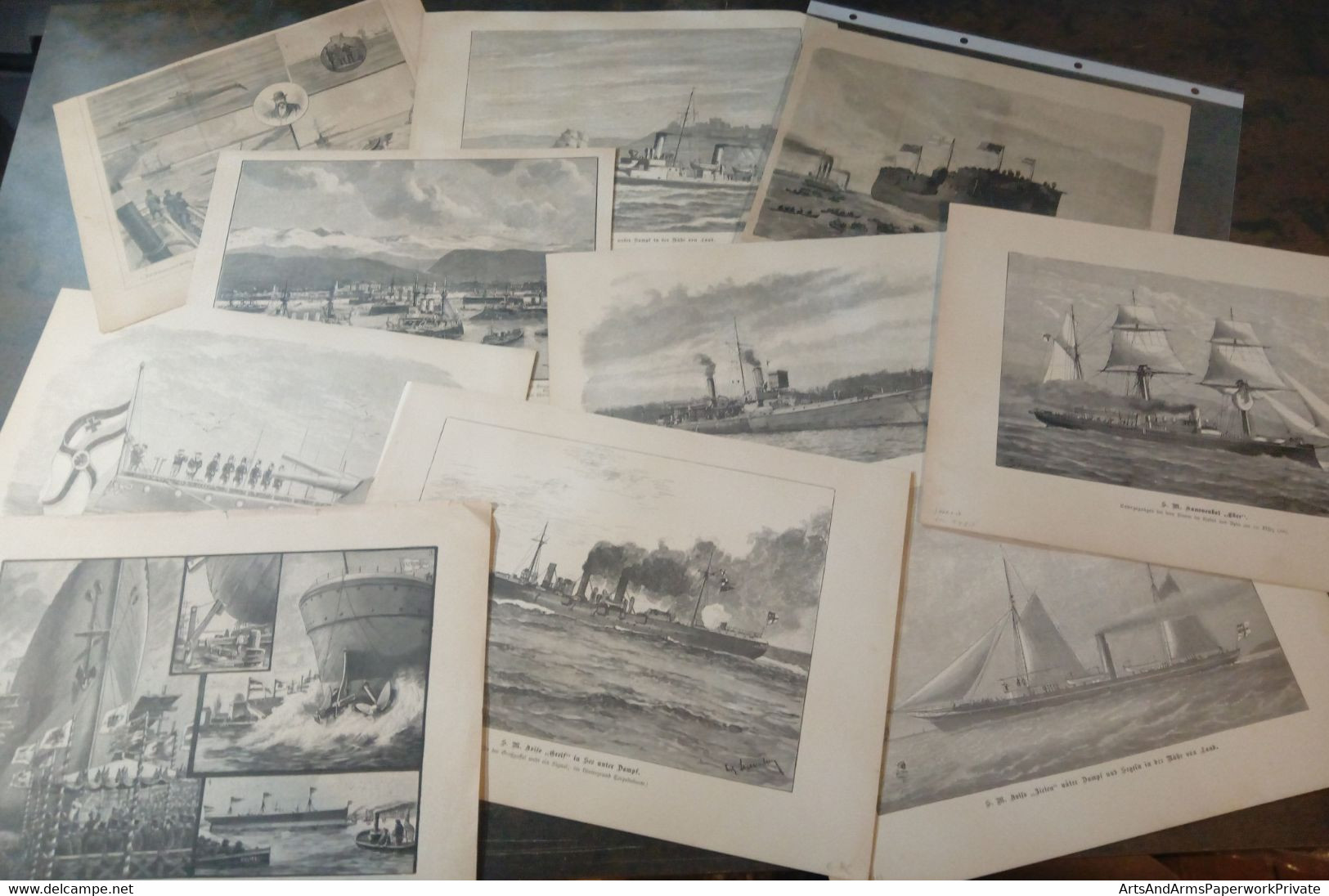 Lot Mixte : 10x Navires, 19ème Siècle/ Gemengd Lot: 10x Schepen, 19de Eeuw/ Mixed Lot: 10x Ships, 19th Century - Art