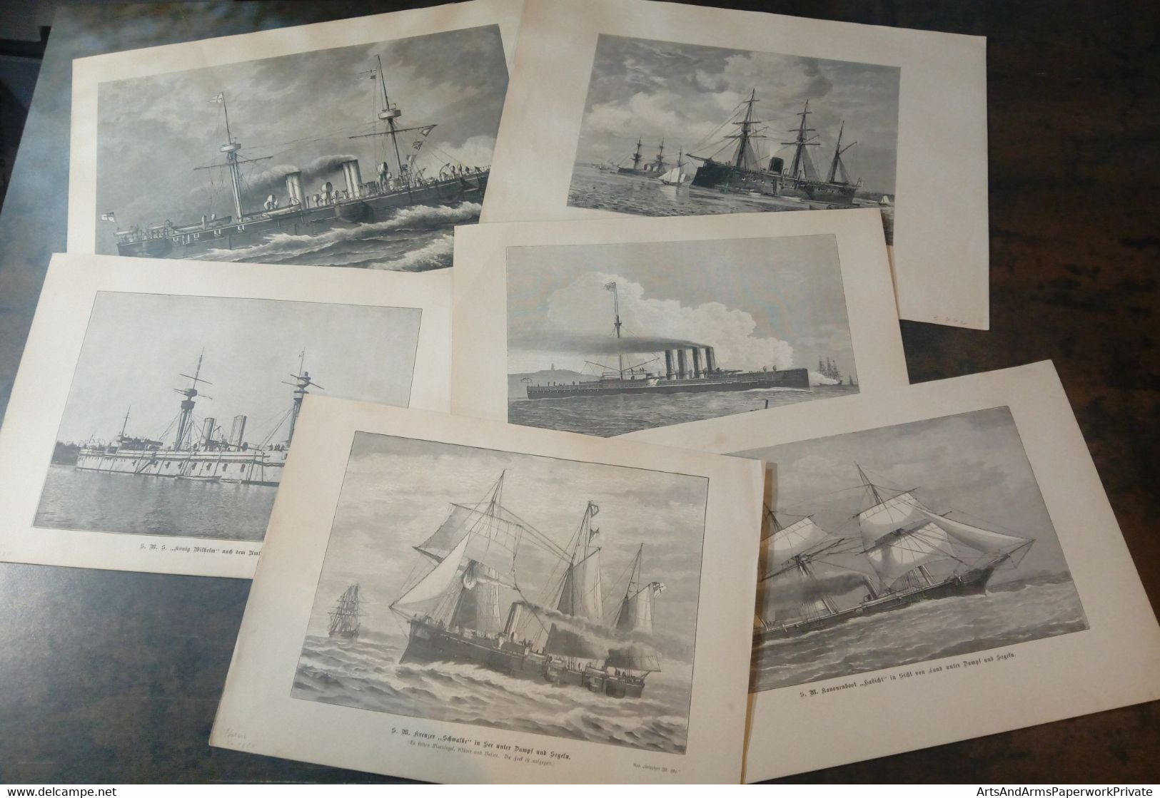 Lot Mixte : 10x Navires, 19ème Siècle/ Gemengd Lot: 10x Schepen, 19de Eeuw/ Mixed Lot: 10x Ships, 19th Century - Art