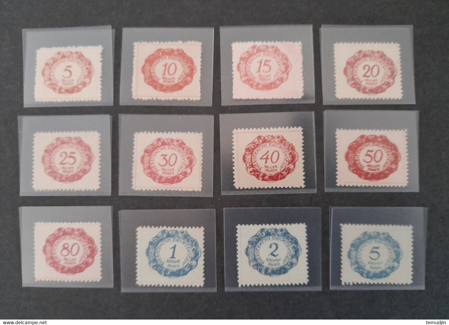 Liechtenstein 1920 Timbres-taxe Série Complète Mi.1à12 Neufs** Et Oblitérés° - Taxe