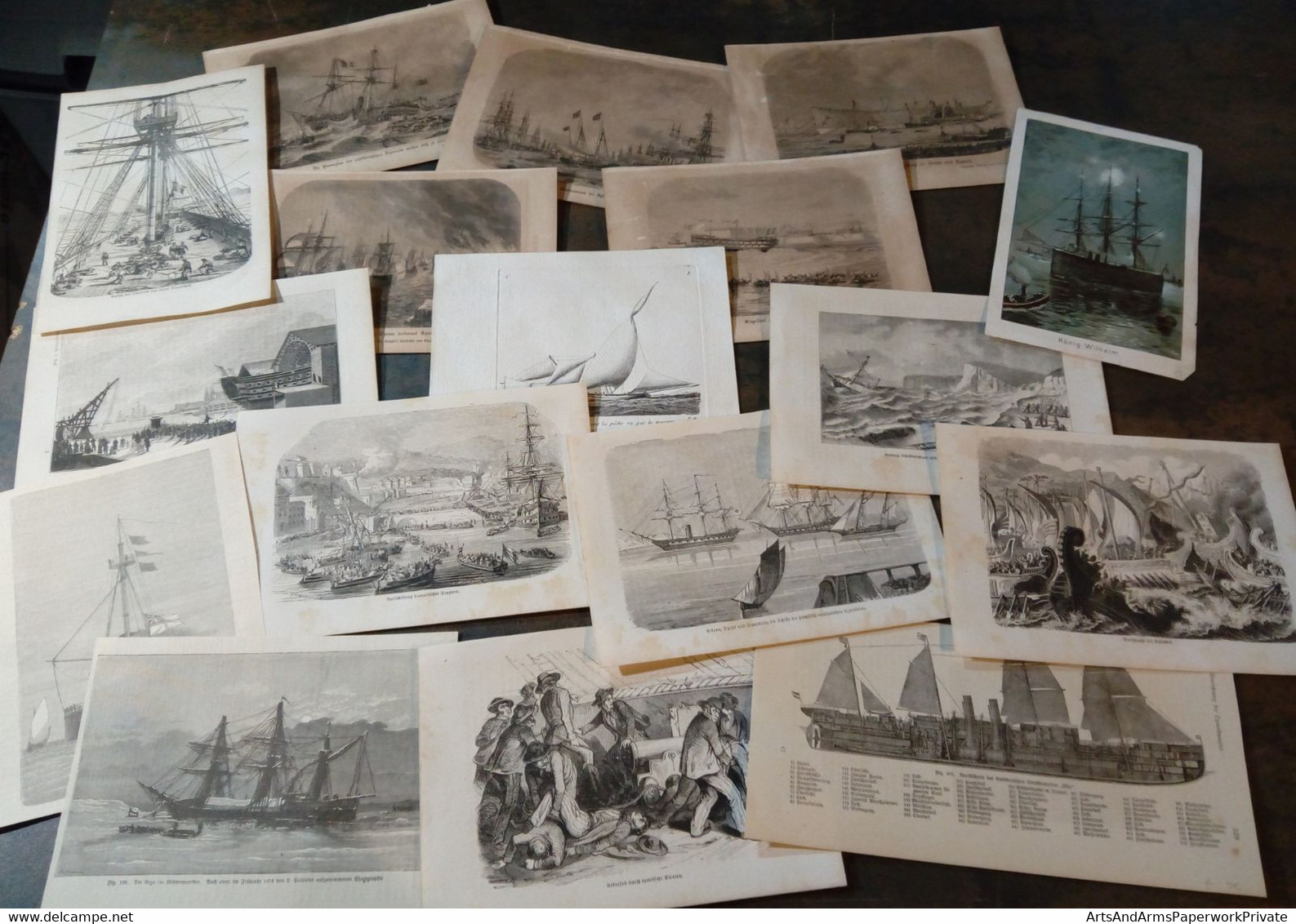 Lot Mixte : 25x Navires, 19ème Siècle/ Gemengd Lot: 25x Schepen, 19de Eeuw/ Mixed Lot: 25x Ships, 19th Century - Art