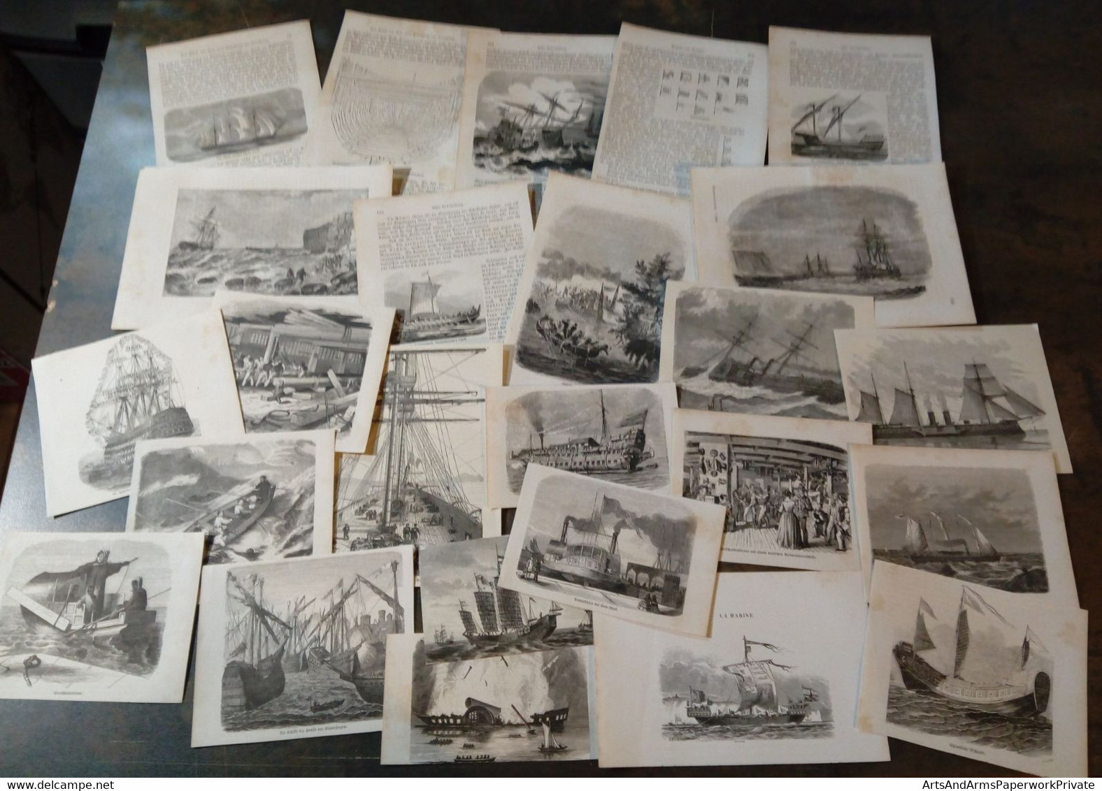 Lot Mixte : 80x Navires, 19ème Siècle/ Gemengd Lot: 80x Schepen, 19de Eeuw/ Mixed Lot: 80x Ships, 19th Century - Art