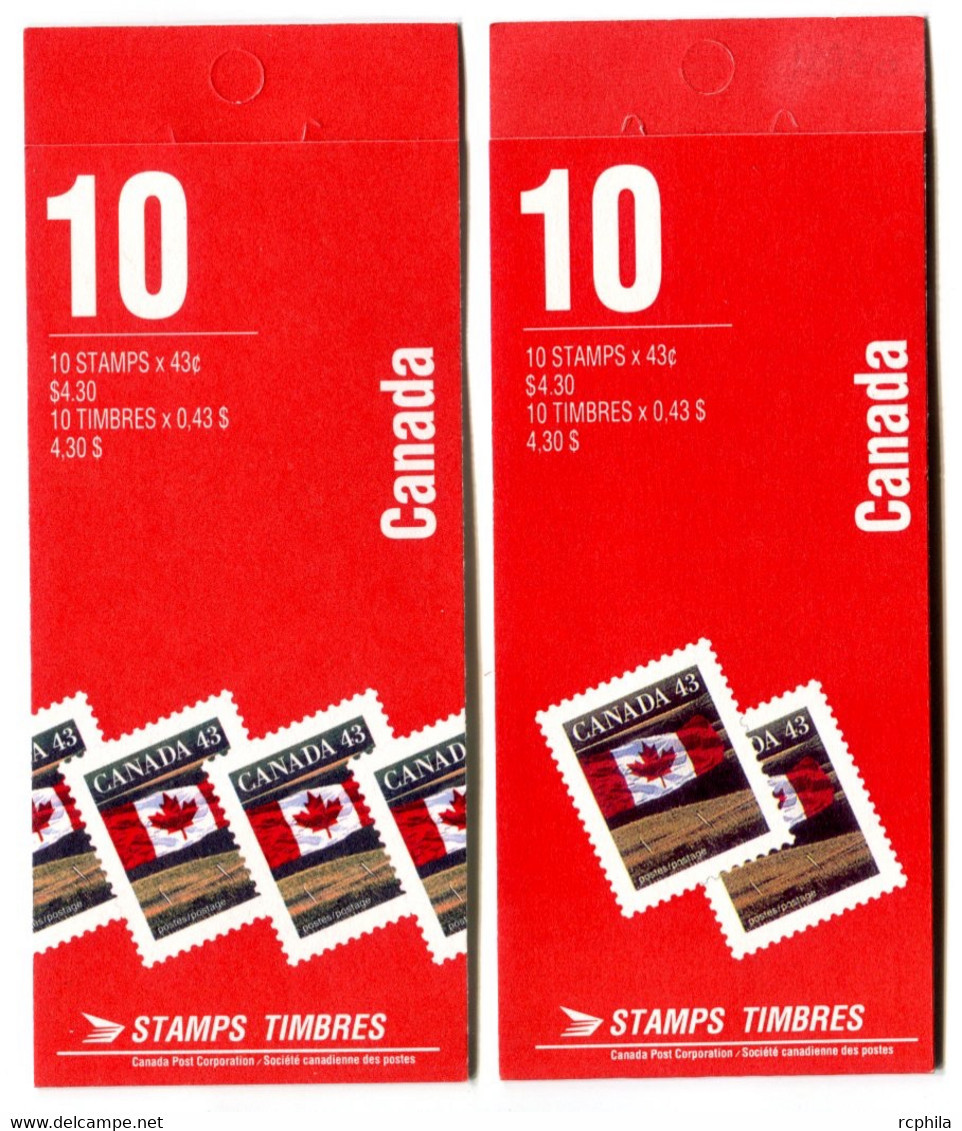 RC 20962 CANADA FLAG 2 COUVERTURES DIFFERENTES CARNETS COMPLETS BOOKLETS MNH NEUF ** - Carnets Complets