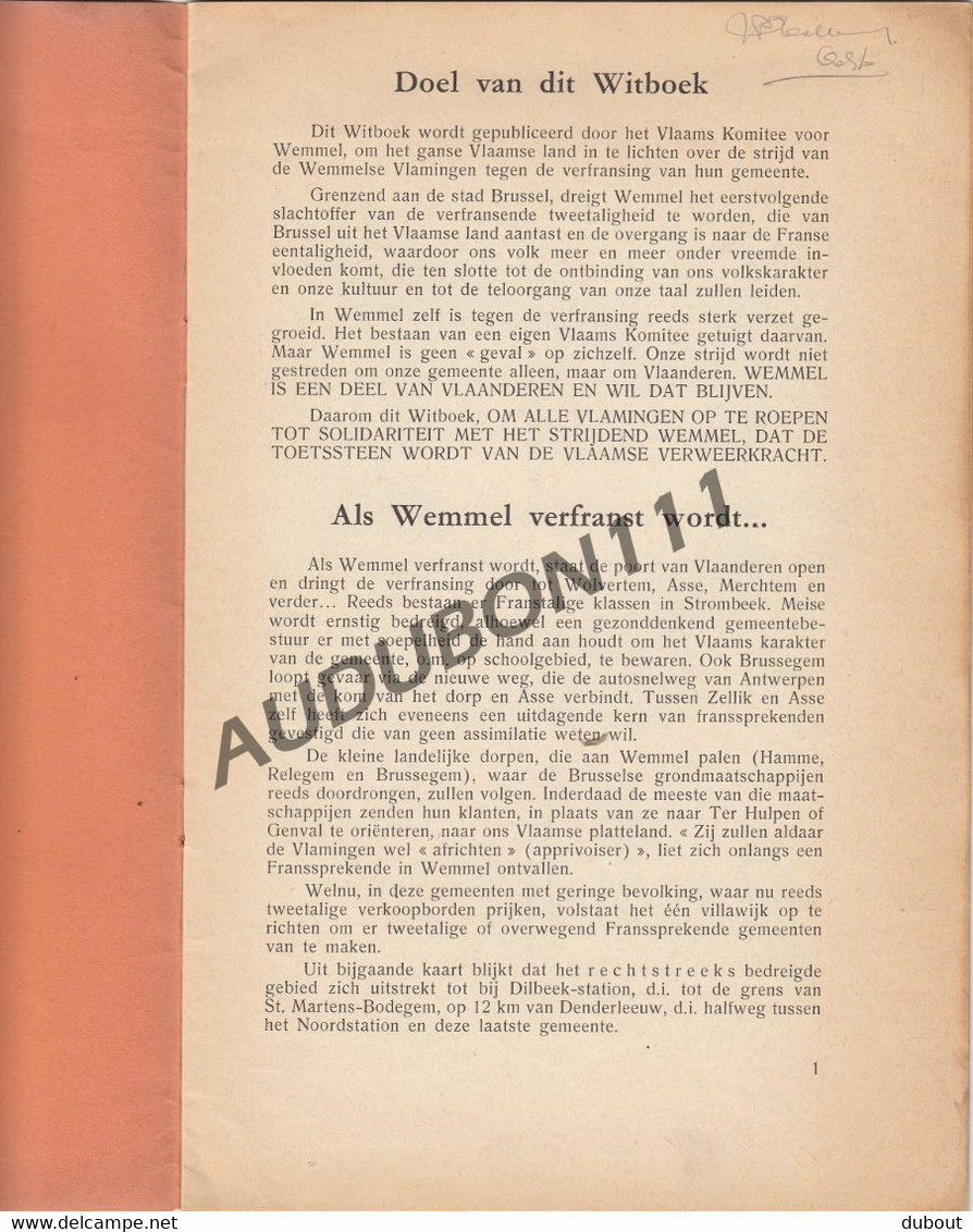 WEMMEL Witboek Van Het Vlaams Komitee 1957 (N526) - Anciens
