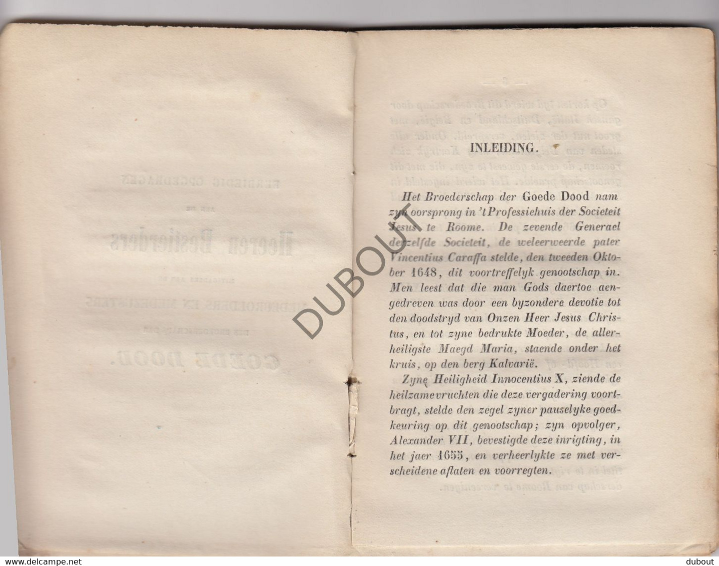 BRUGGE Handboeksken Des Broederschaps Der Goede Dood Kanunnki Tanghe 1859 (N605) - Anciens