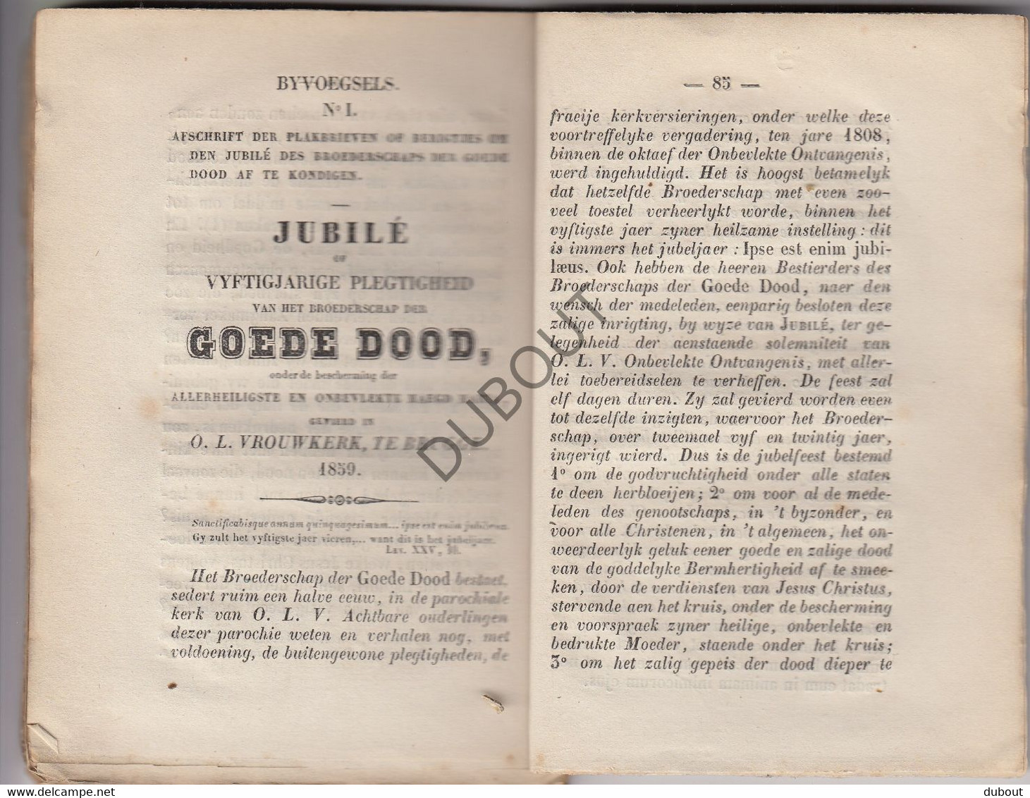 BRUGGE Handboeksken Des Broederschaps Der Goede Dood Kanunnki Tanghe 1859 (N605) - Anciens