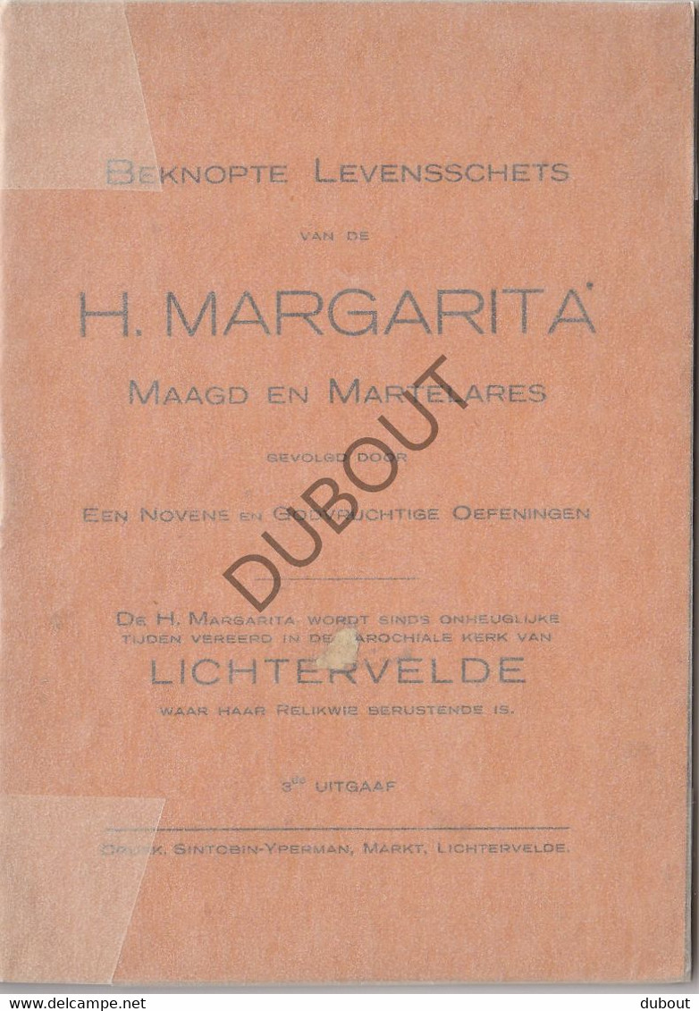 LICHTERVELDE Levensschets H. Margarita 3de Editie- Druk Lichtervelde 1924? (N672) - Anciens