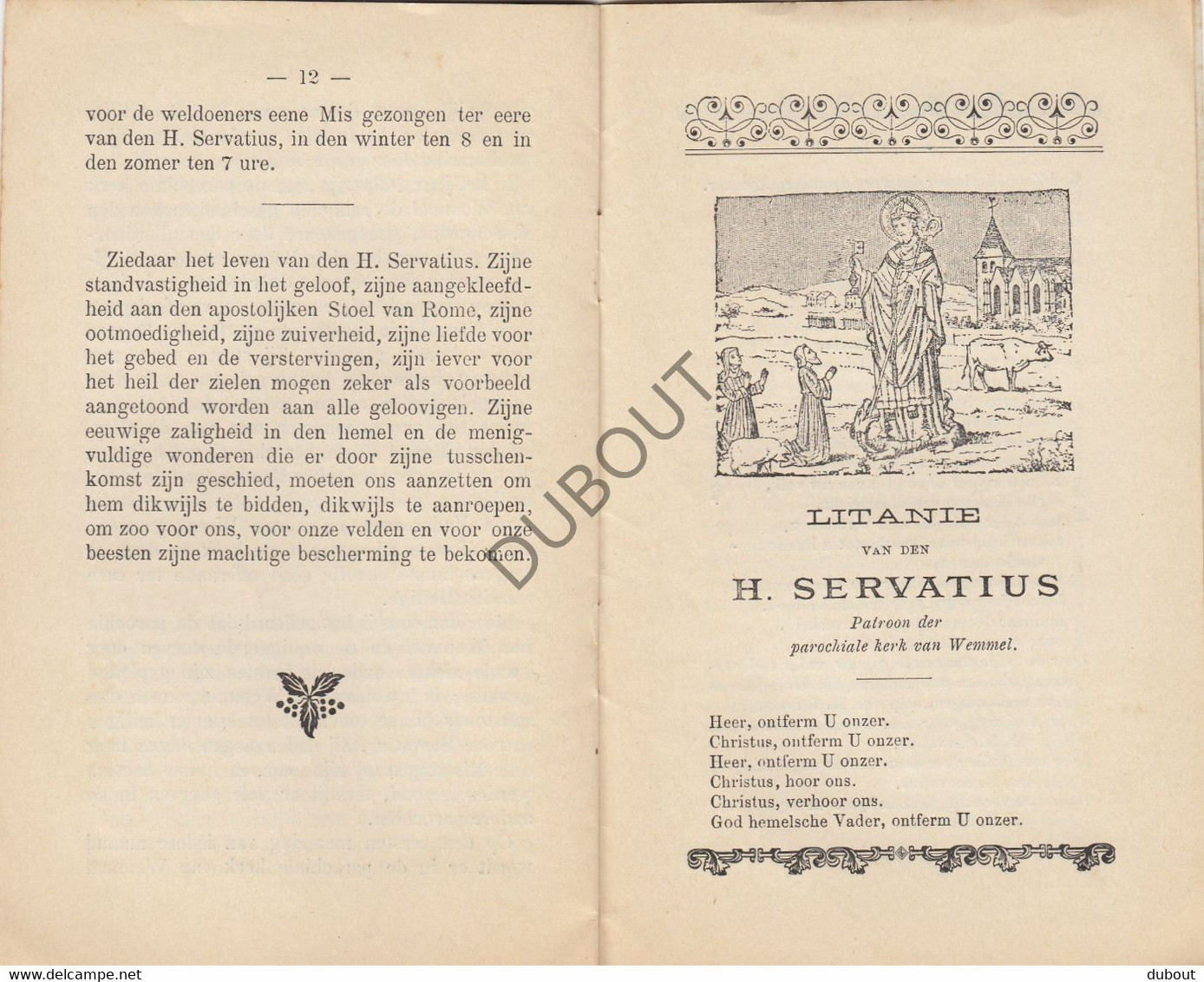 WEMMEL Leven Heilige Servatius - Gedrukt: 1905, Brussel, Met Illustraties (N730) - Anciens