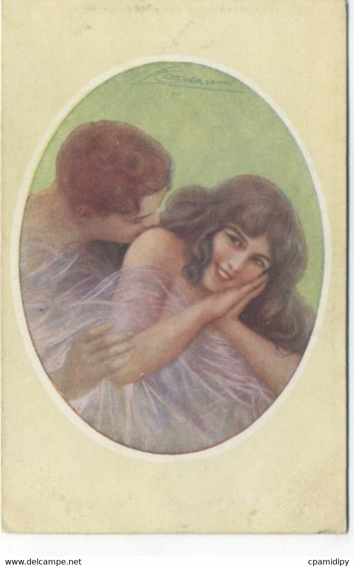 ILLUSTRATEUR - GUERINONI - Couple Baiser Médaillon (ART NOUVEAU) - Guerinoni