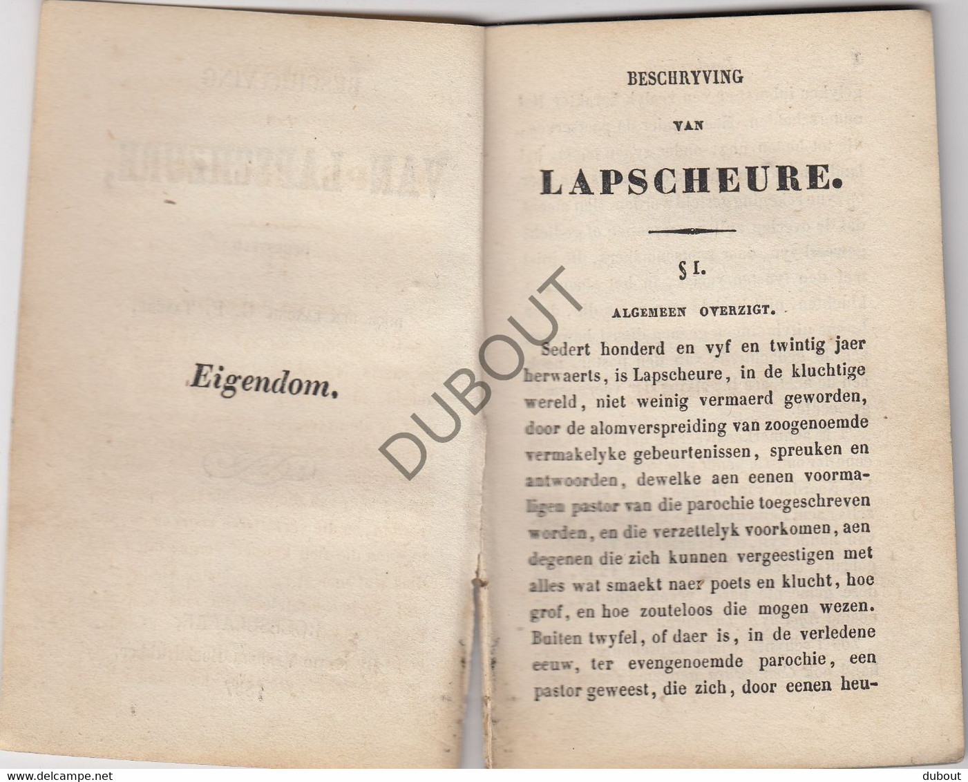 LAPSCHEURE/Damme Beschrijving - Kanunnik Tanghe Roeselare 1857 (N791) - Anciens