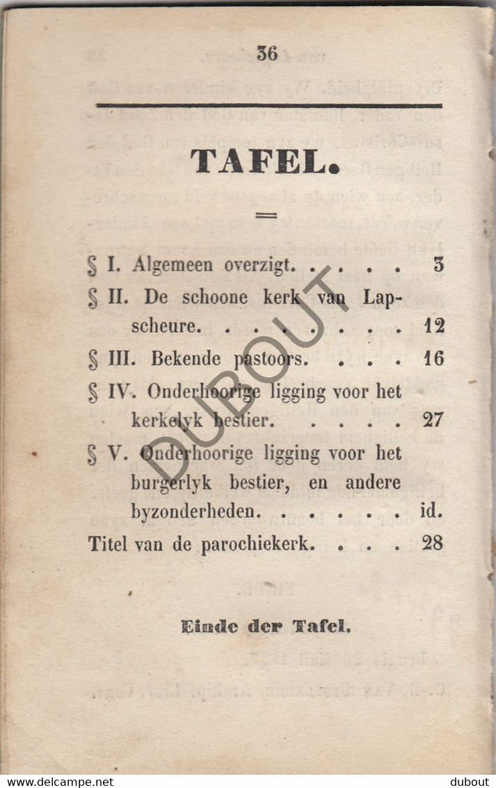 LAPSCHEURE/Damme Beschrijving - Kanunnik Tanghe Roeselare 1857 (N791) - Anciens