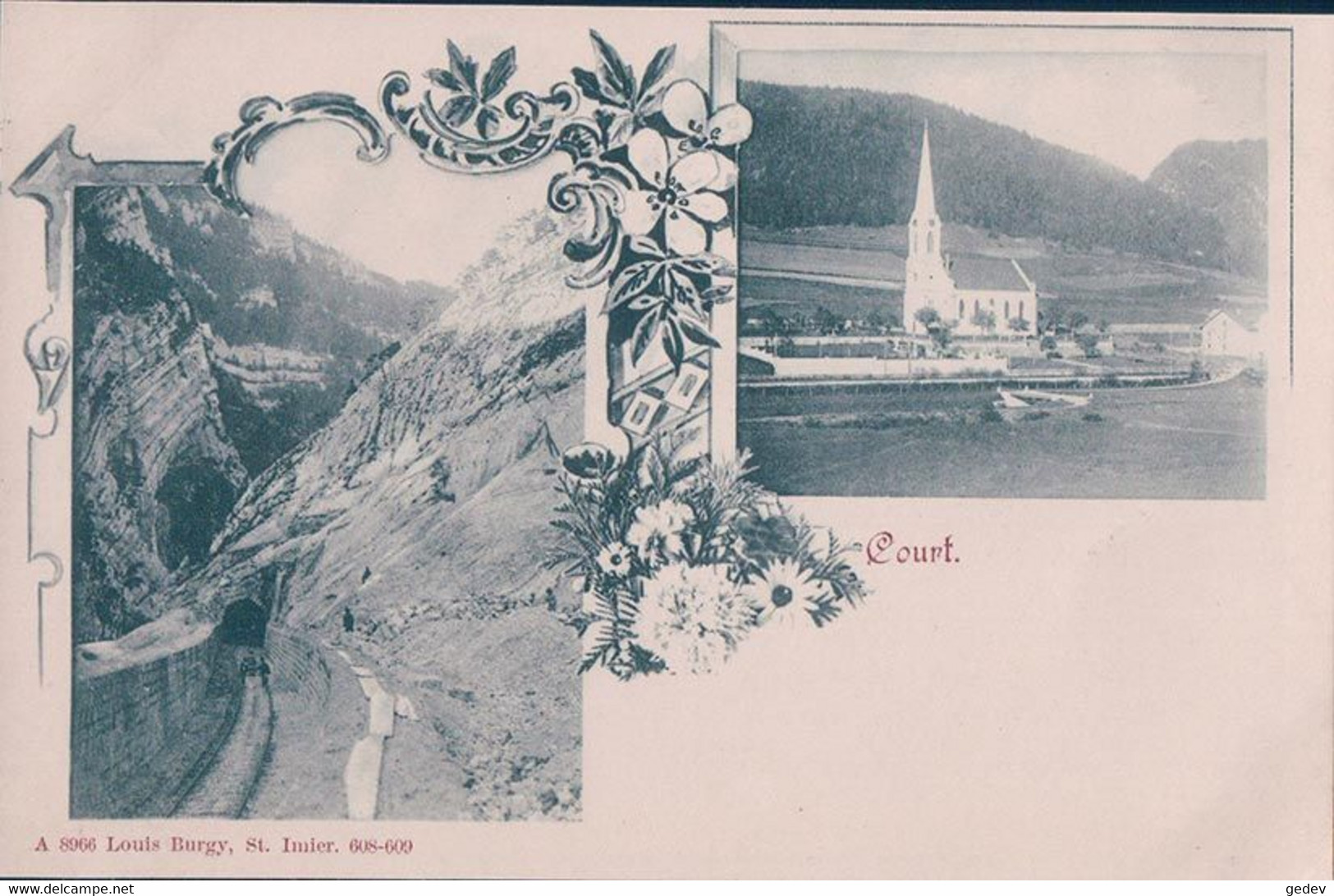 Souvenir De Court BE, Eglise Et Chemin De Fer (8966) - Court