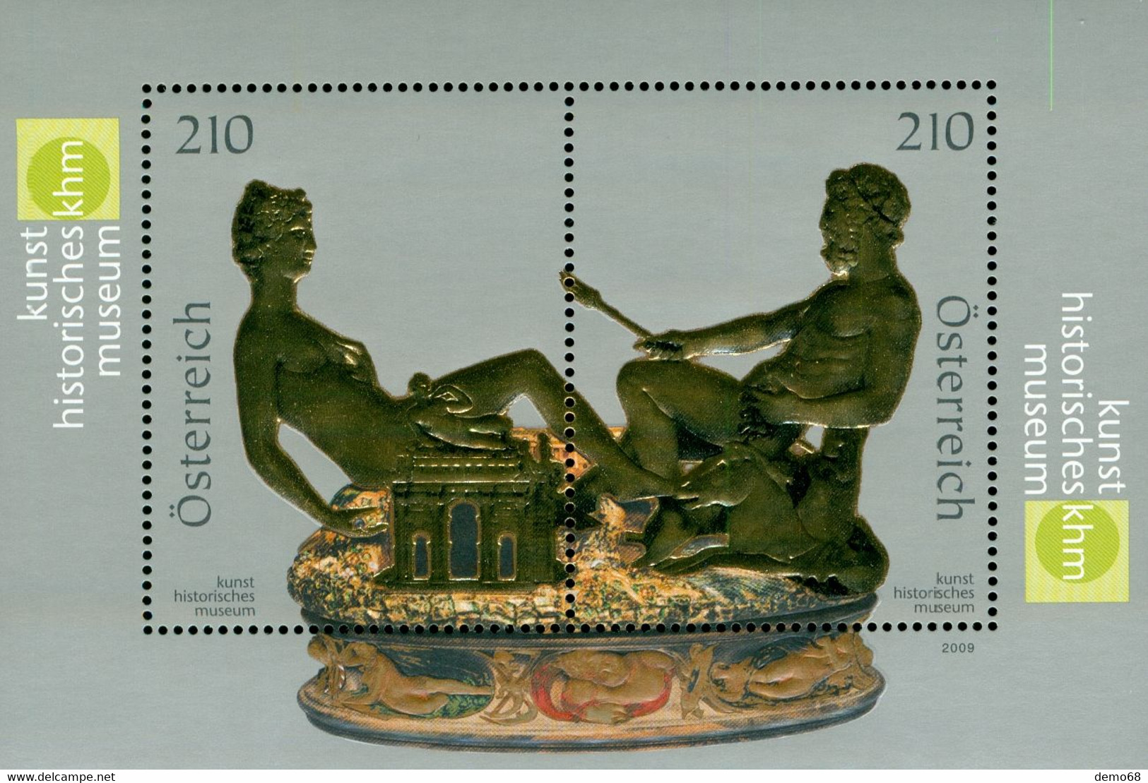 Autriche Oesterreich Timbre Briefmarken Stamp Neu New Neuf Bloc Feuillet 2 Timbres Kunst Historisches Museum 2009 - Blocs & Hojas