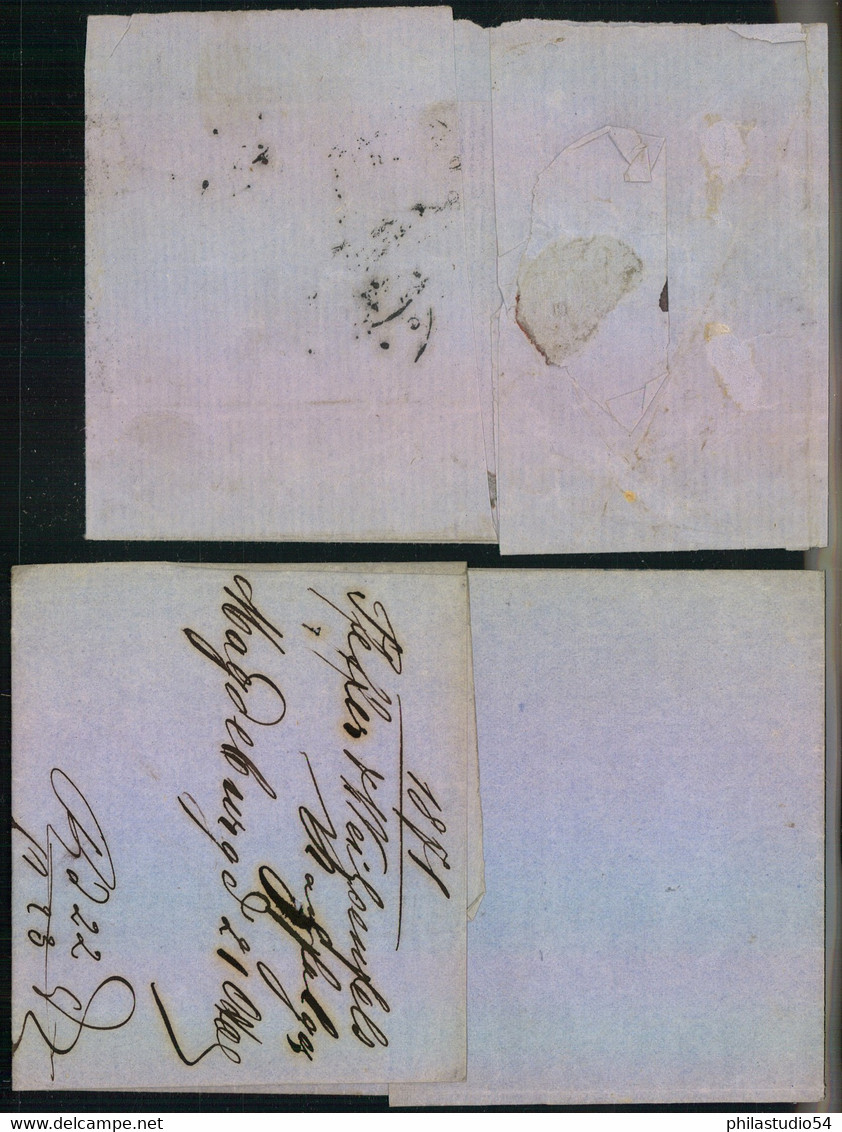 1871, 2 Reichspostvorläufer Groschen / Kreuzer Ab Magdeburg Bzw. Pöesneck - Cartas & Documentos