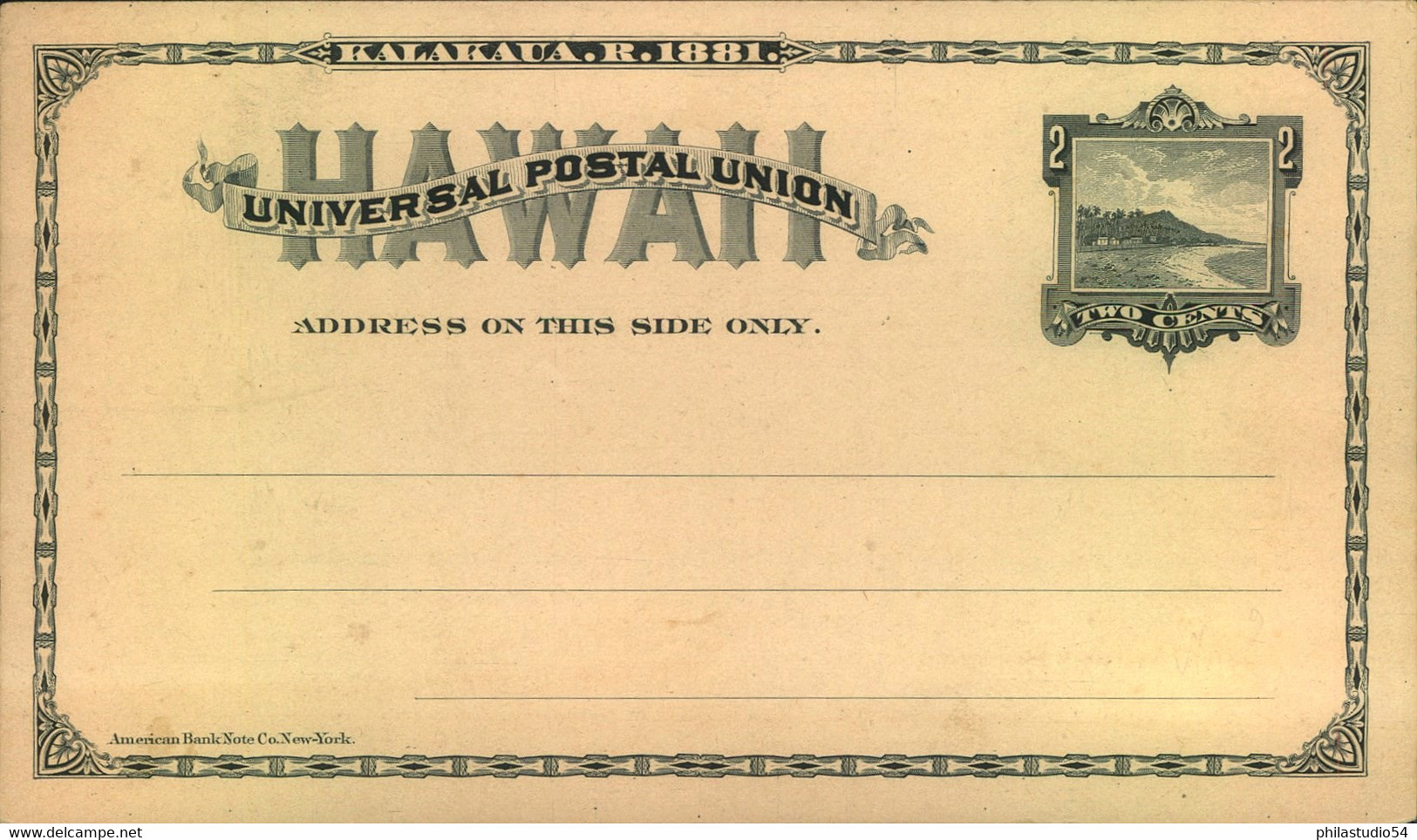 1893, 2 Cent Stationery Card Vf Unused (H6G No. 2) - Hawaï