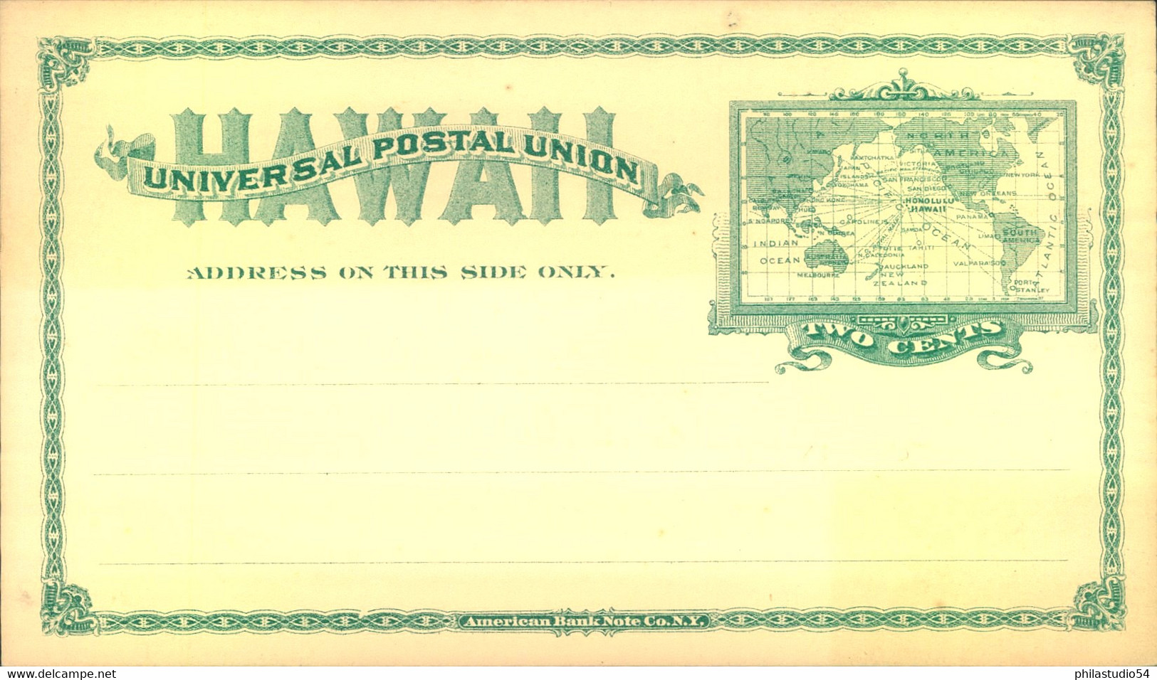 1894, 2 Cent Stationery Card Vf Unused (H6G No. 13 - Hawaï