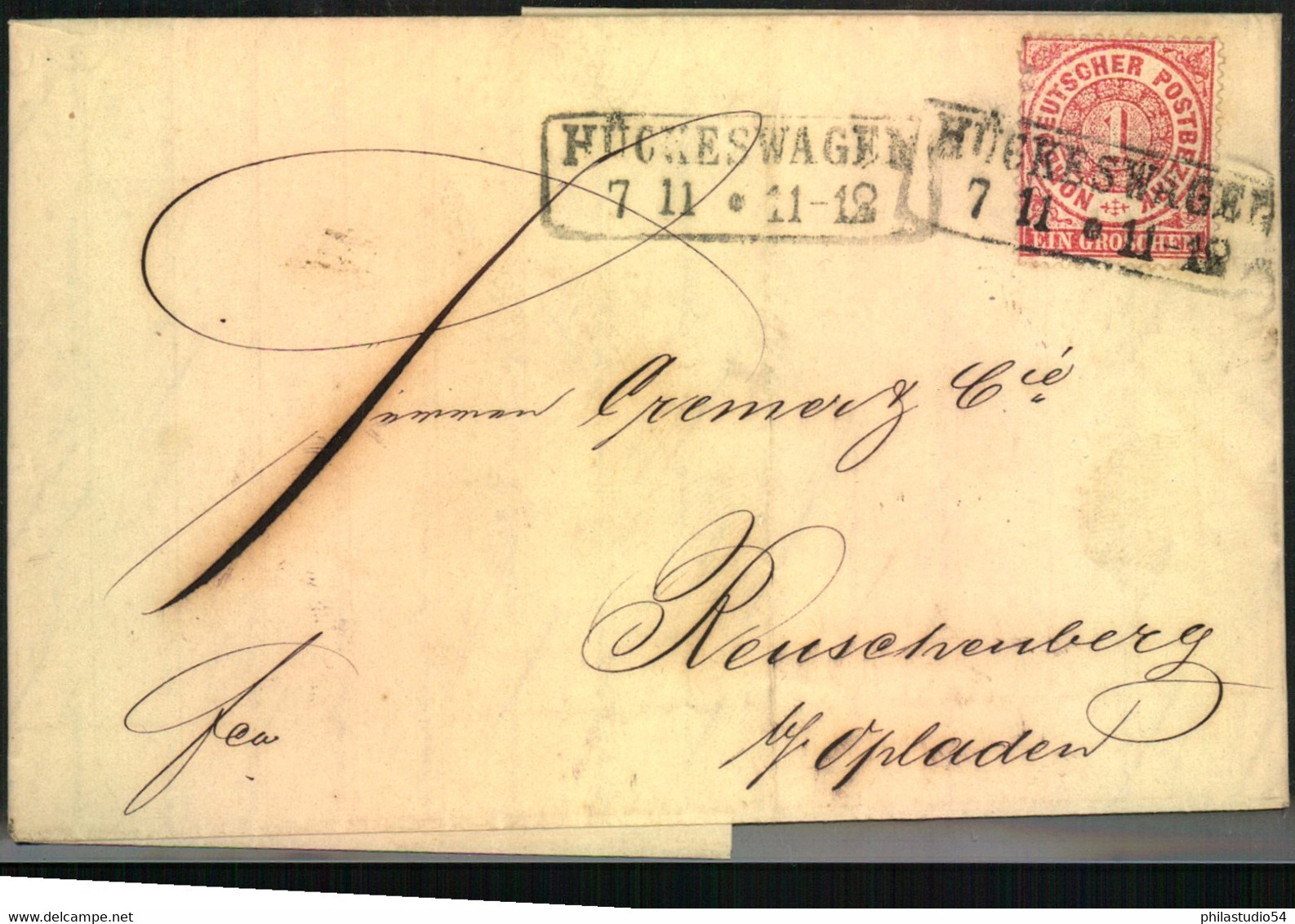 1871, Reichspostvorläufer, Faltbrief Ab HÜCKESWAGEN - Briefe U. Dokumente