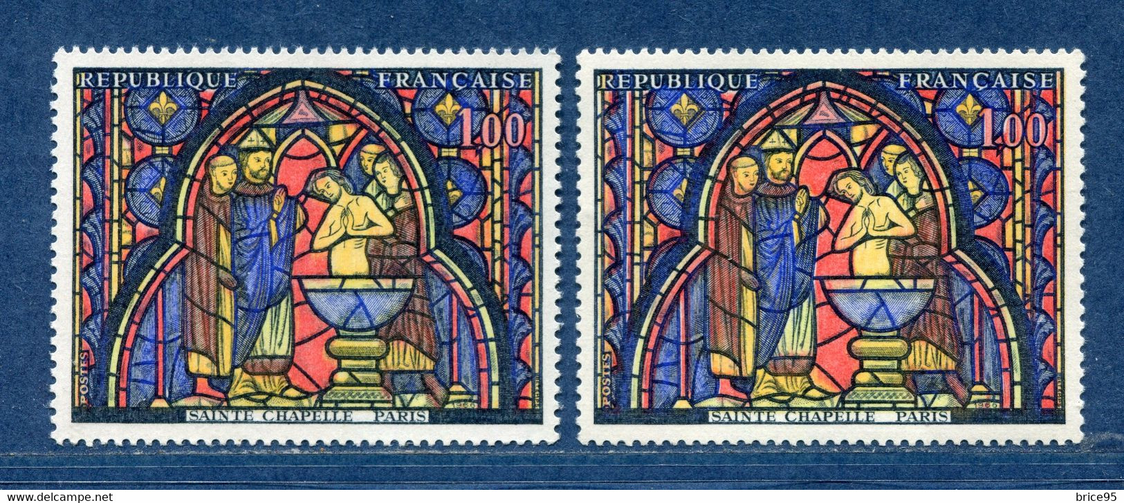 ⭐ France - Variété - YT N° 1492 - Couleurs - Pétouilles - Neuf Sans Charnière - 1966 ⭐ - Unused Stamps