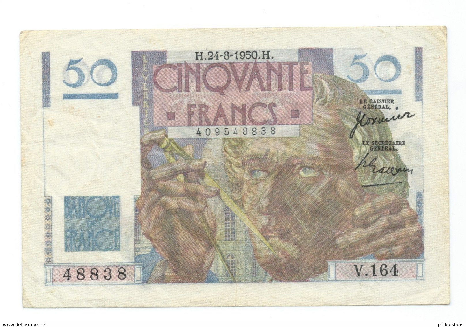 50 FRANCS LE VERRIER 24-08-1950 TB - 50 F 1946-1951 ''Le Verrier''