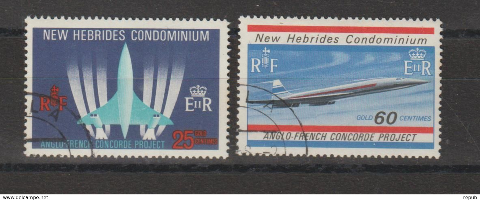 Nouvelle Hébrides Légende Anglaise 1968 Concorde 278-279 2 Val Oblit. Used - Gebraucht