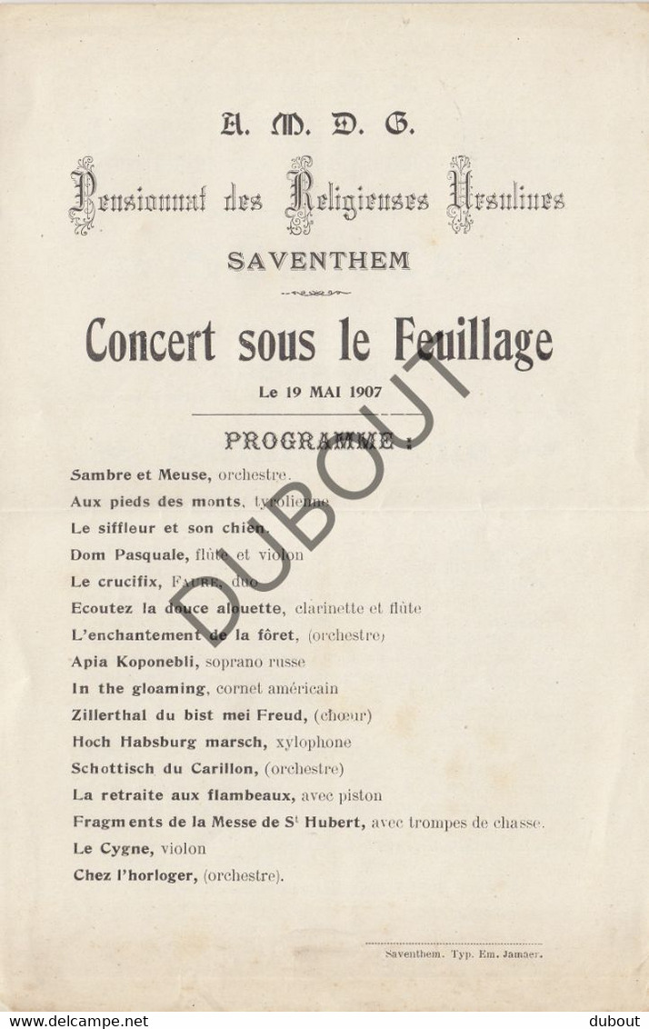 ZAVENTEM Pensionnat Des Religieuses Ursulines 19-05-1907 (R301) - Other & Unclassified