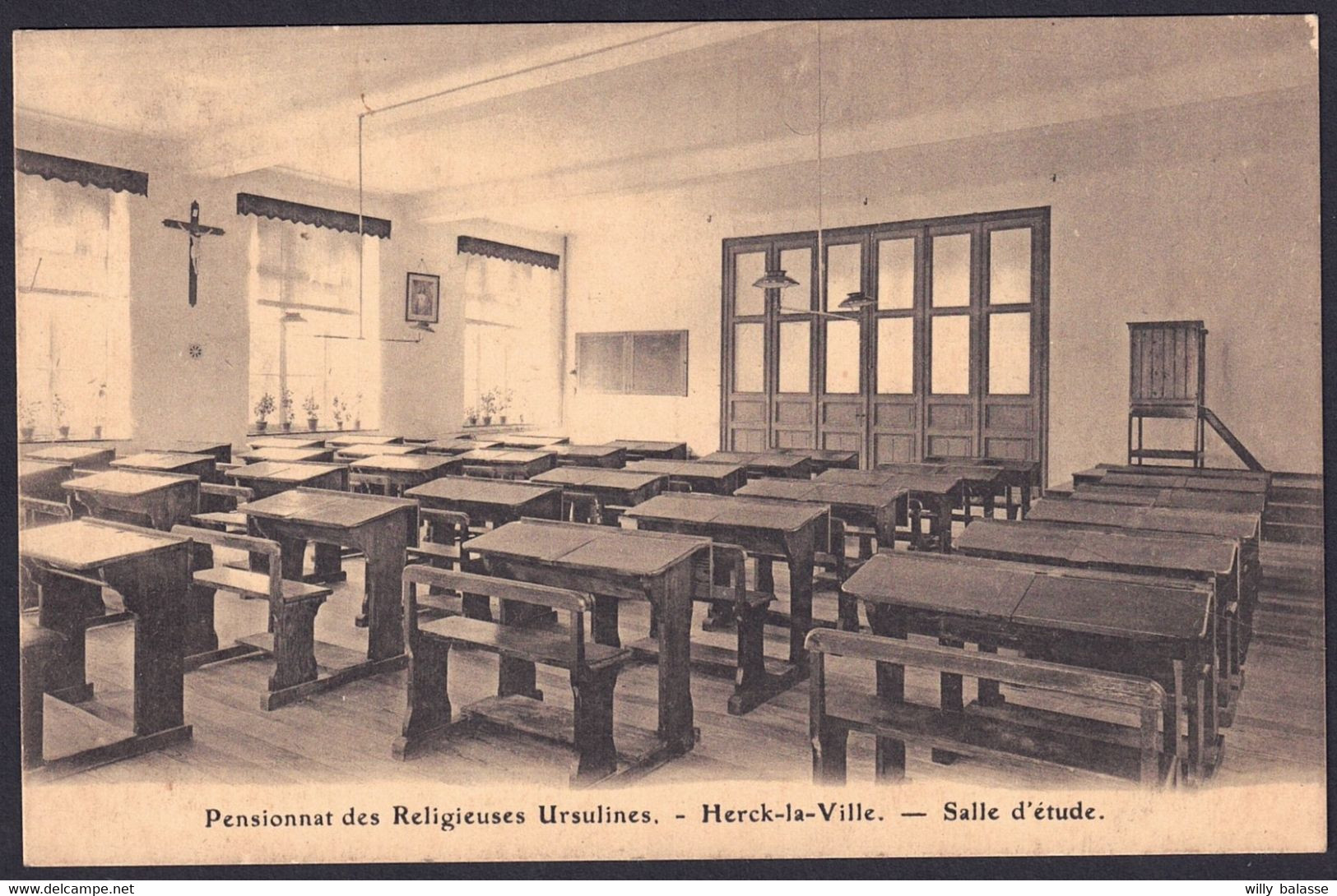 +++ CPA - HERK DE STAD - HERCK LA VILLE - Pensionnat Des Religieuses Ursulines - Salle D'étude // - Herk-de-Stad