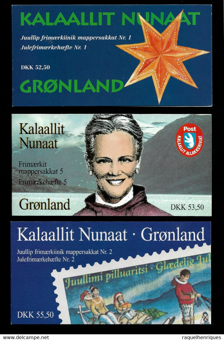 GREENLAND BOOKLET - LOT OF 3 BOOKLETS MNH COMPLETE (STB9-91) - Postzegelboekjes