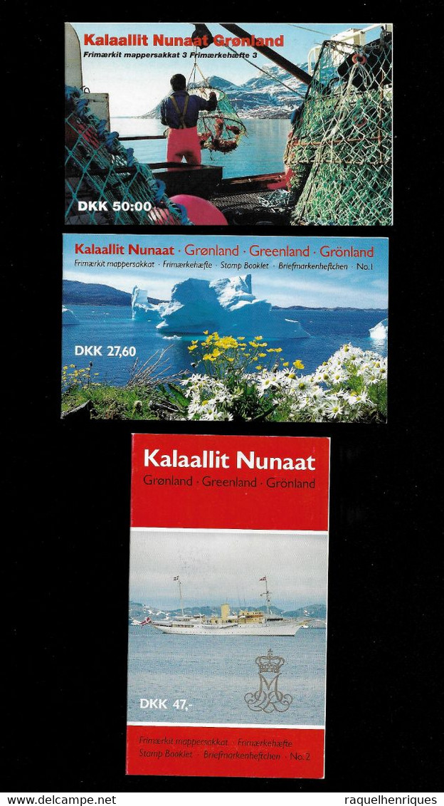 GREENLAND BOOKLET - LOT OF 3 BOOKLETS MNH COMPLETE (STB9-94) - Postzegelboekjes