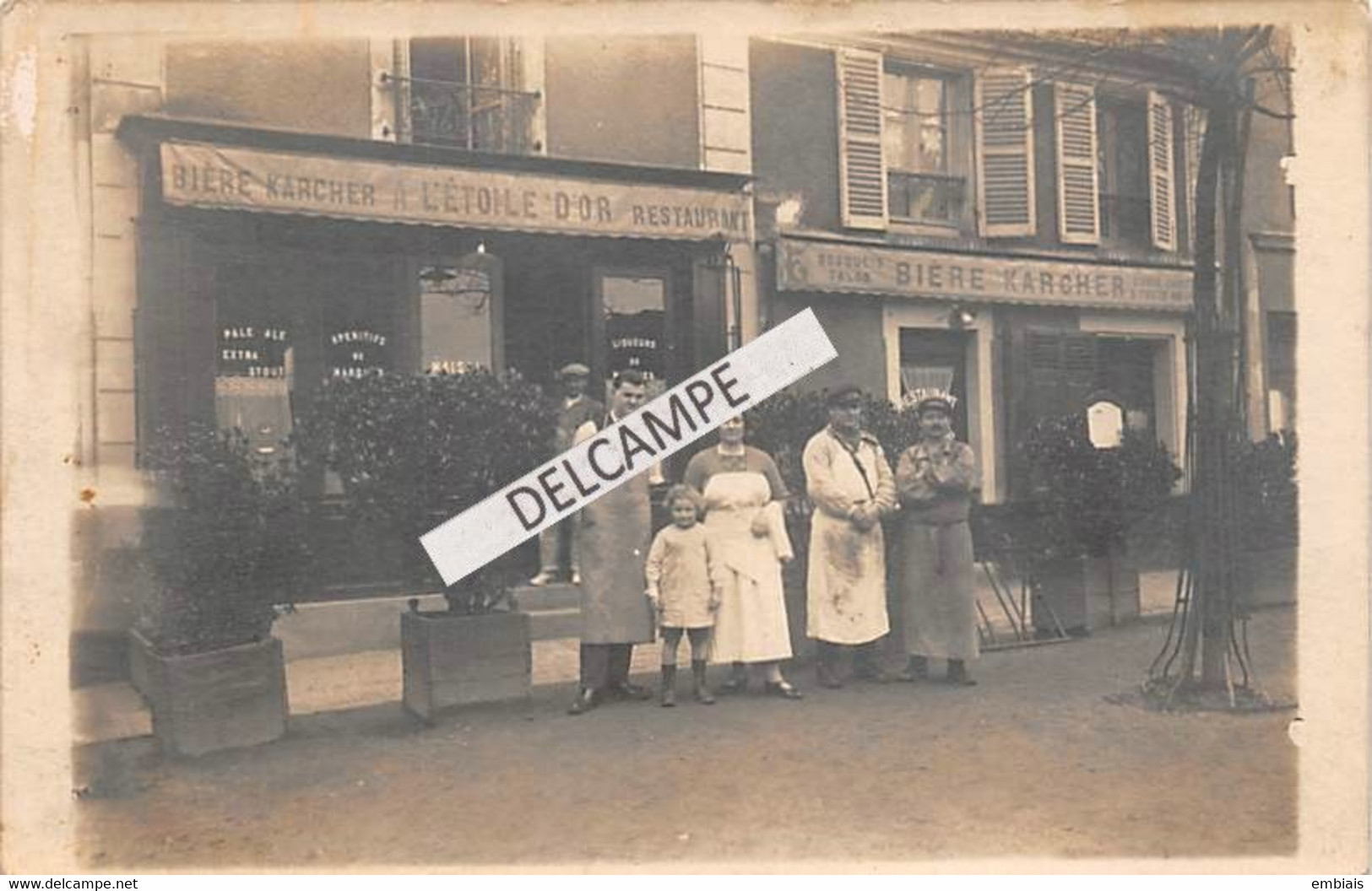 94 - CRETEIL - Carte Photo Restaurant  A L'ETOILE D'OR Au 73 Grande Rue Et 2 Rue Monfray- Un Boucher De Chez Félix Potin - Restaurantes