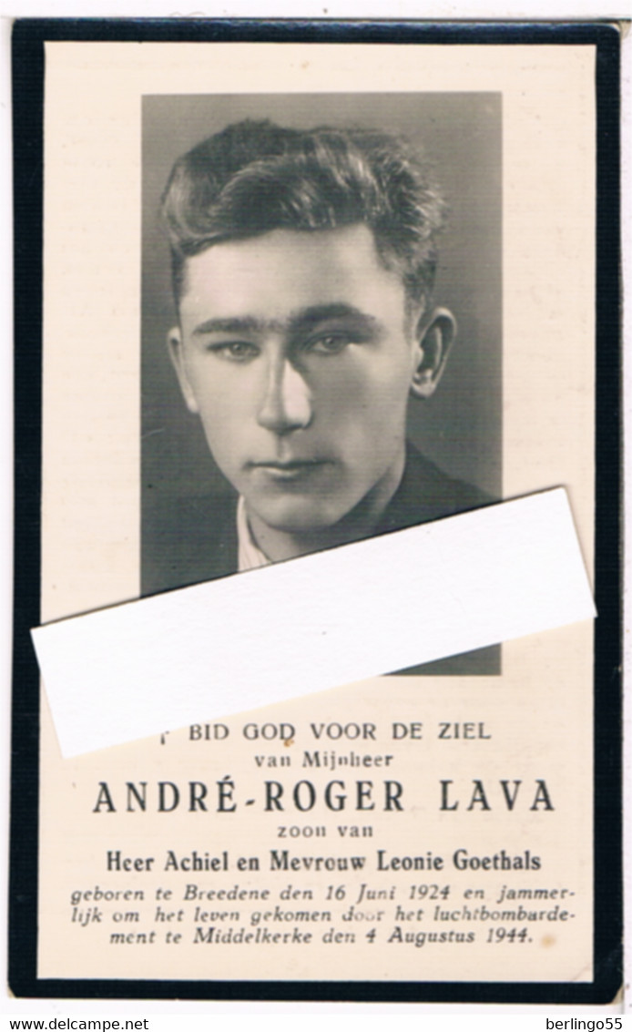 Dp. Oorlog: Lava André. ° Bredene 1924 † Luchtbombardement Te Middelkerke 1944 - Religion & Esotérisme