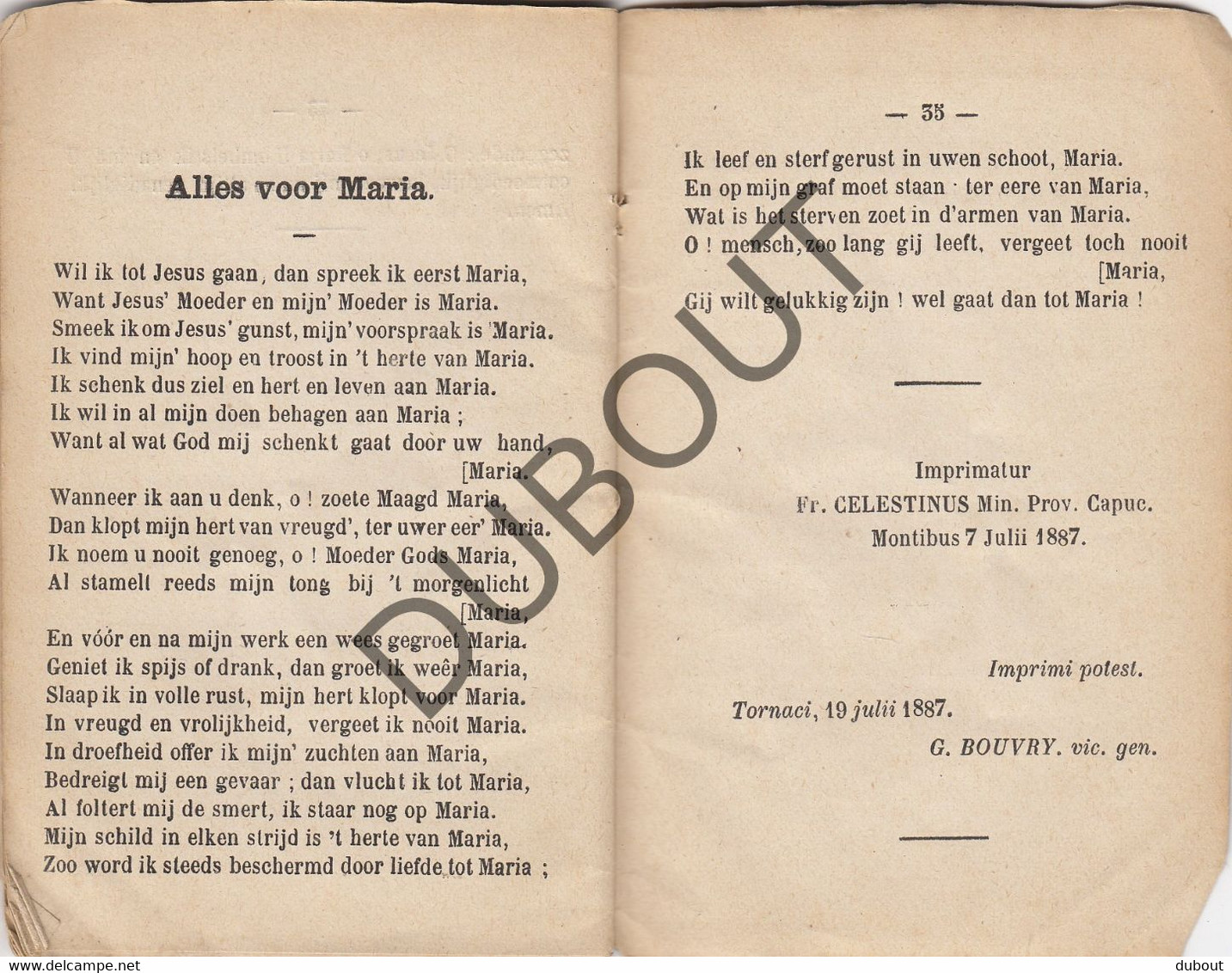 BERGEN/RONSE De Minnelijke Moeder, Gedrukt Te Ronse 1887 Zeer Zeldzaam (R594) - Anciens