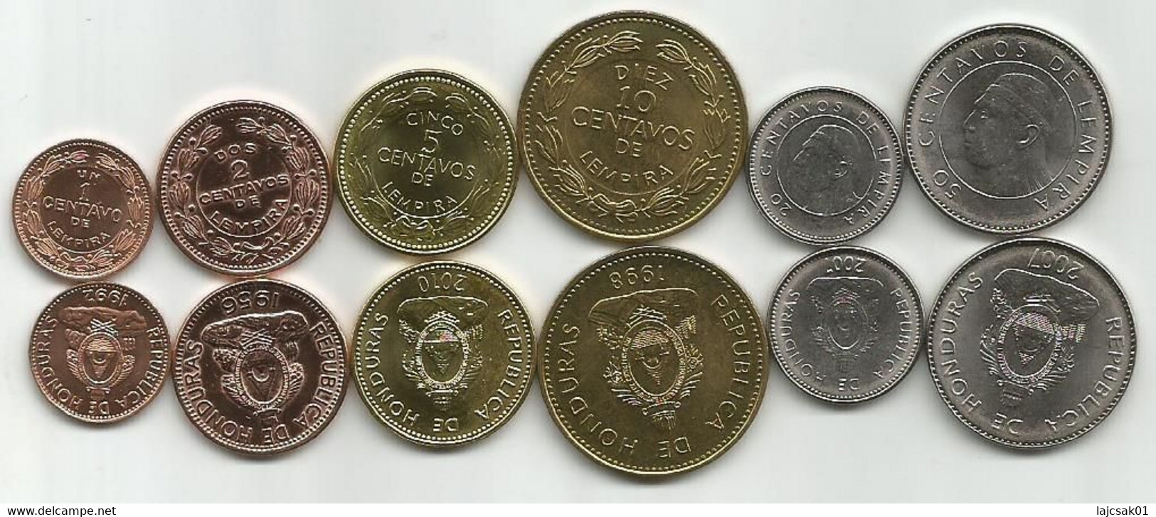 Honduras 1956-2010. Set Of 6 Coins,high Grade - Honduras